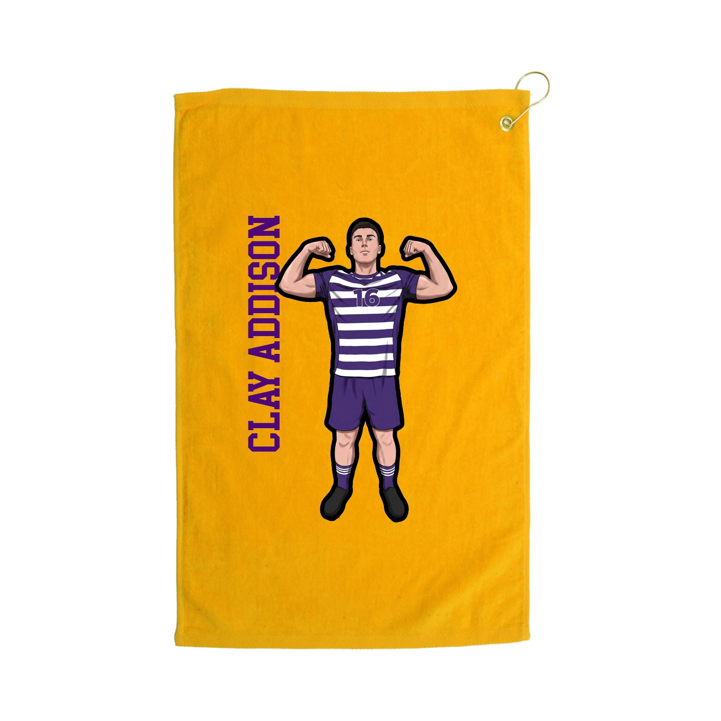 Golf Towel — Name Vertical in Gold