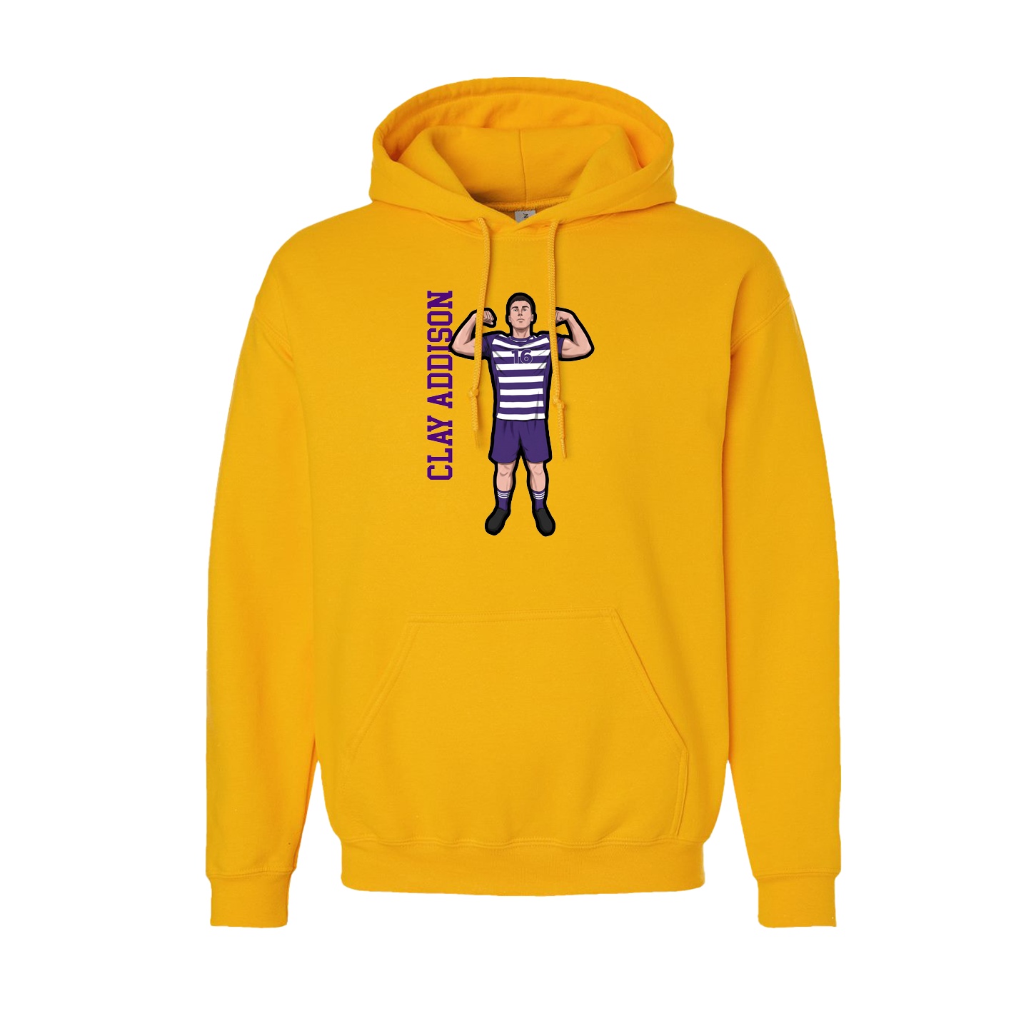 Youth Hoodie — Name Vertical in Gold
