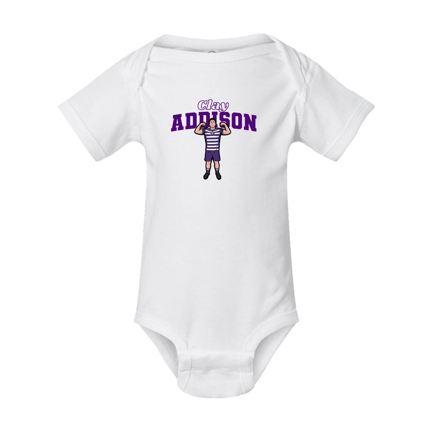 Baby Onesie — Name Arch in White