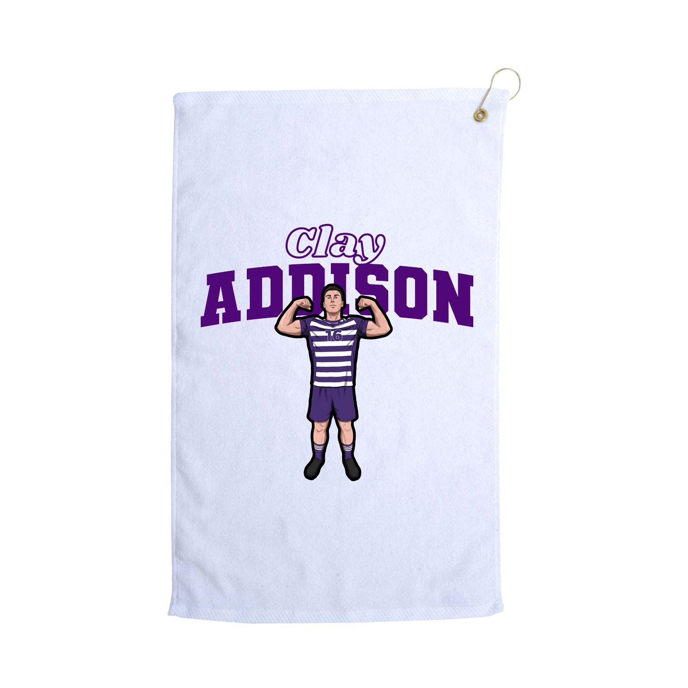Golf Towel — Name Arch in White
