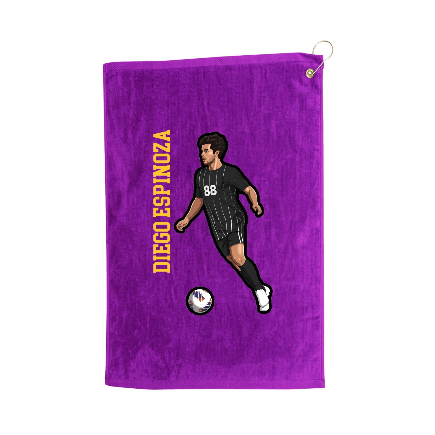 Golf Towel — Name Vertical in Purple