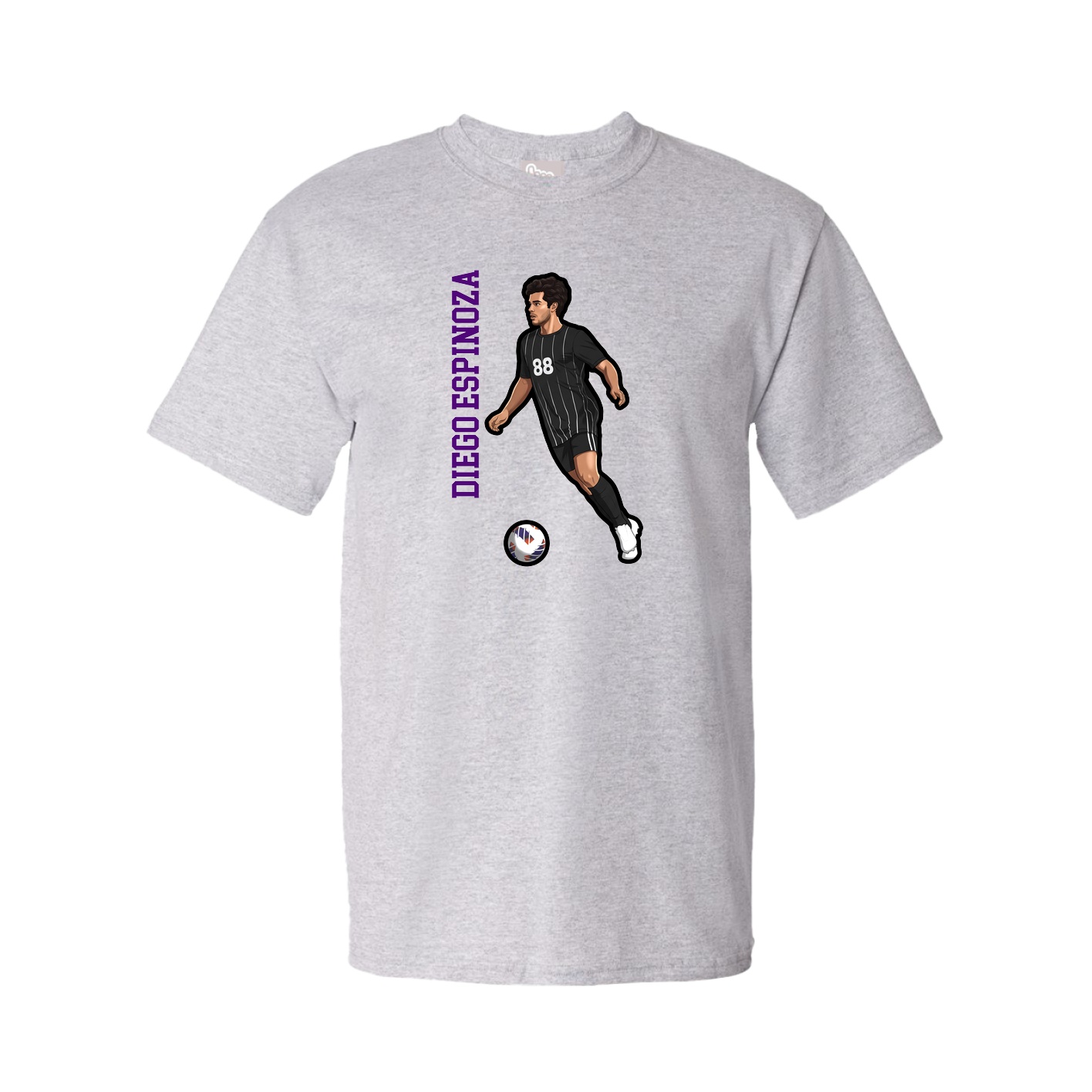 Youth Tee — Name Vertical in Grey