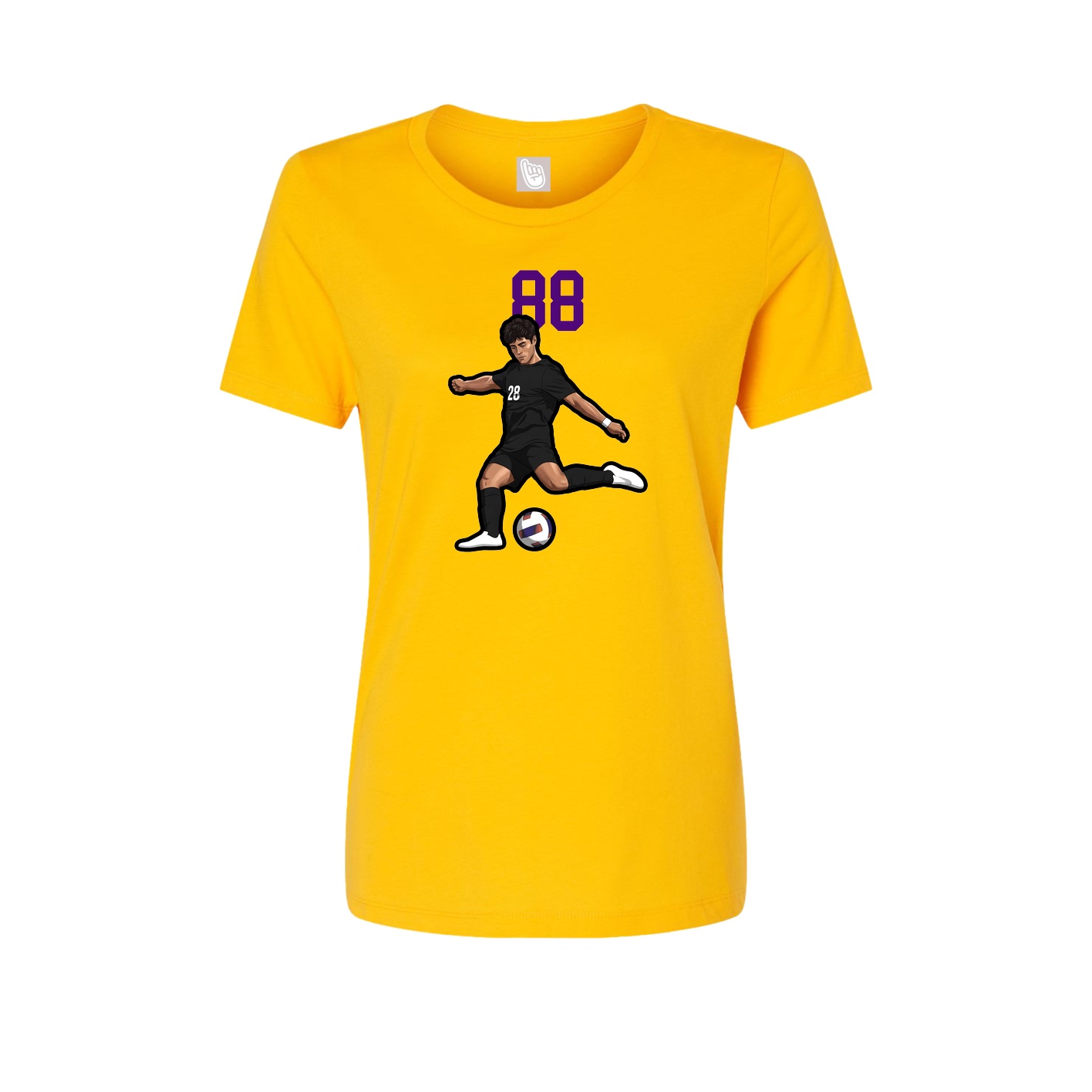 Fitted Women's Tee — Number Top in Gold