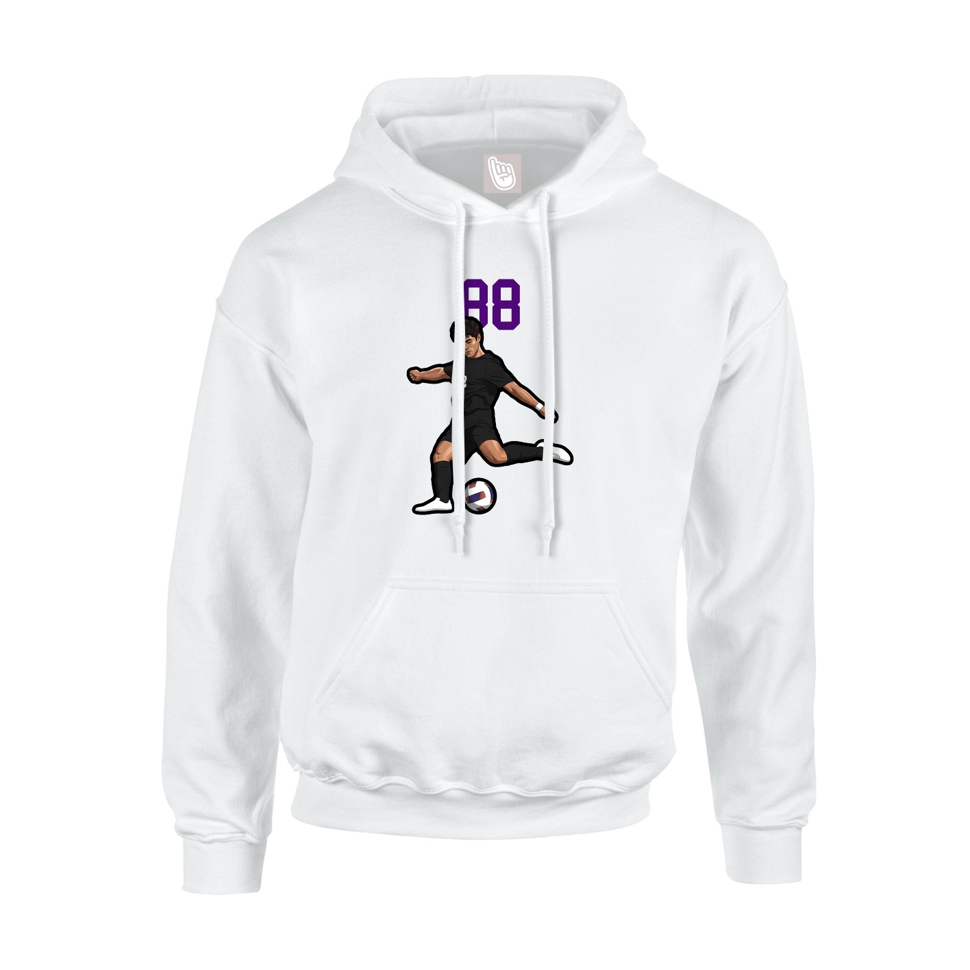Youth Hoodie — Number Top in White