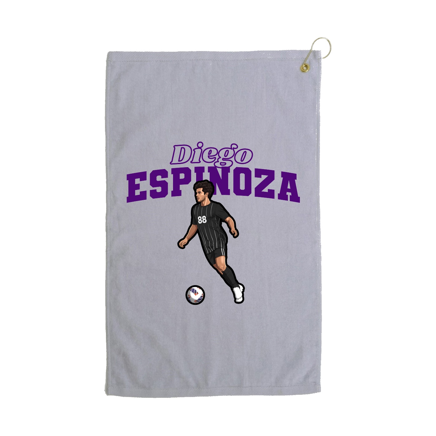 Golf Towel — Name Arch in Grey