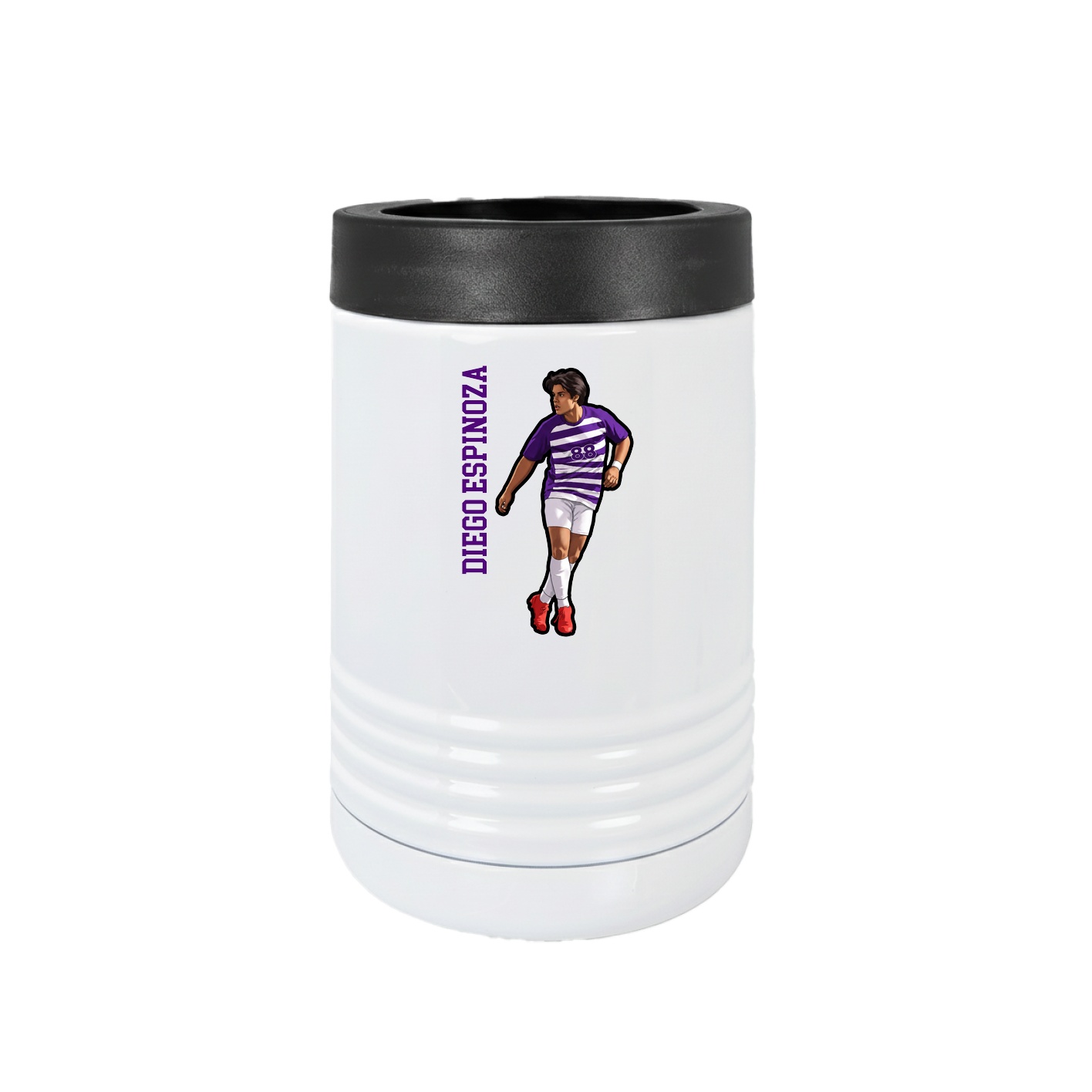 Beverage Holder — Name Vertical in White