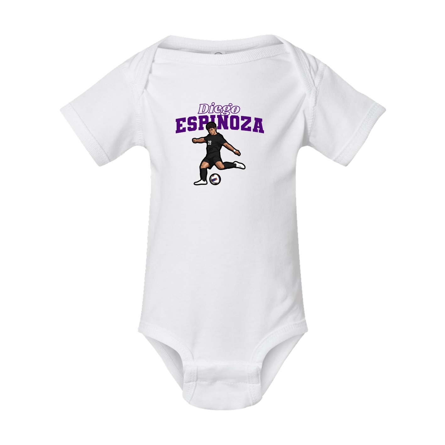 Baby Onesie — Name Arch in White