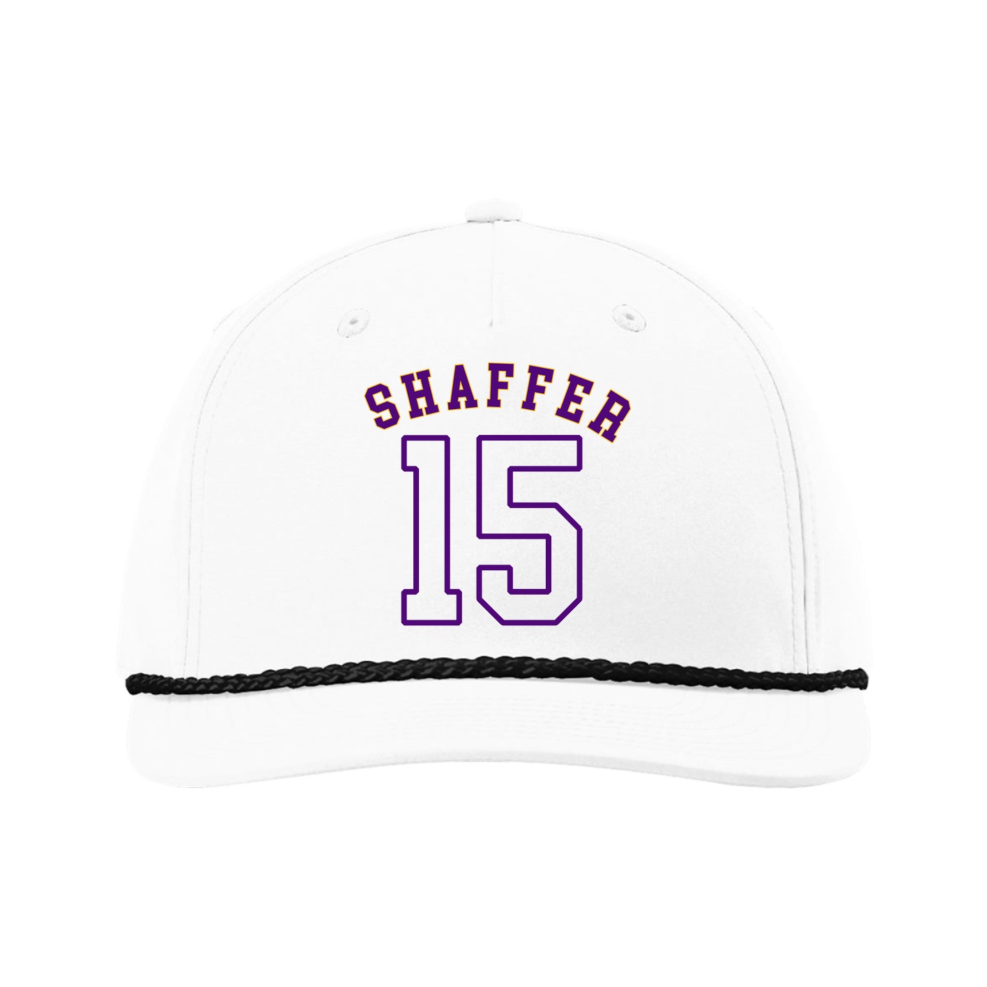 Five-Panel Classic Rope Cap — Shirsey Arch in White