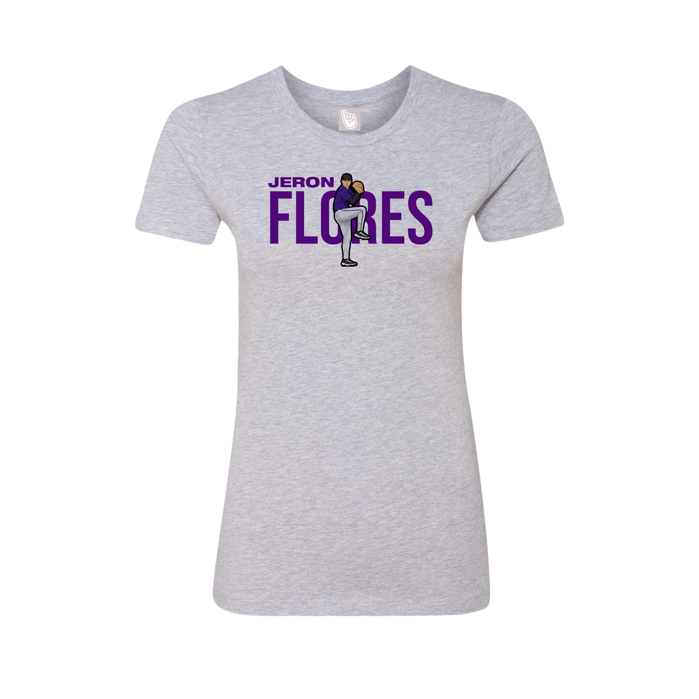 Fitted Women's Tee — Player Name in Grey