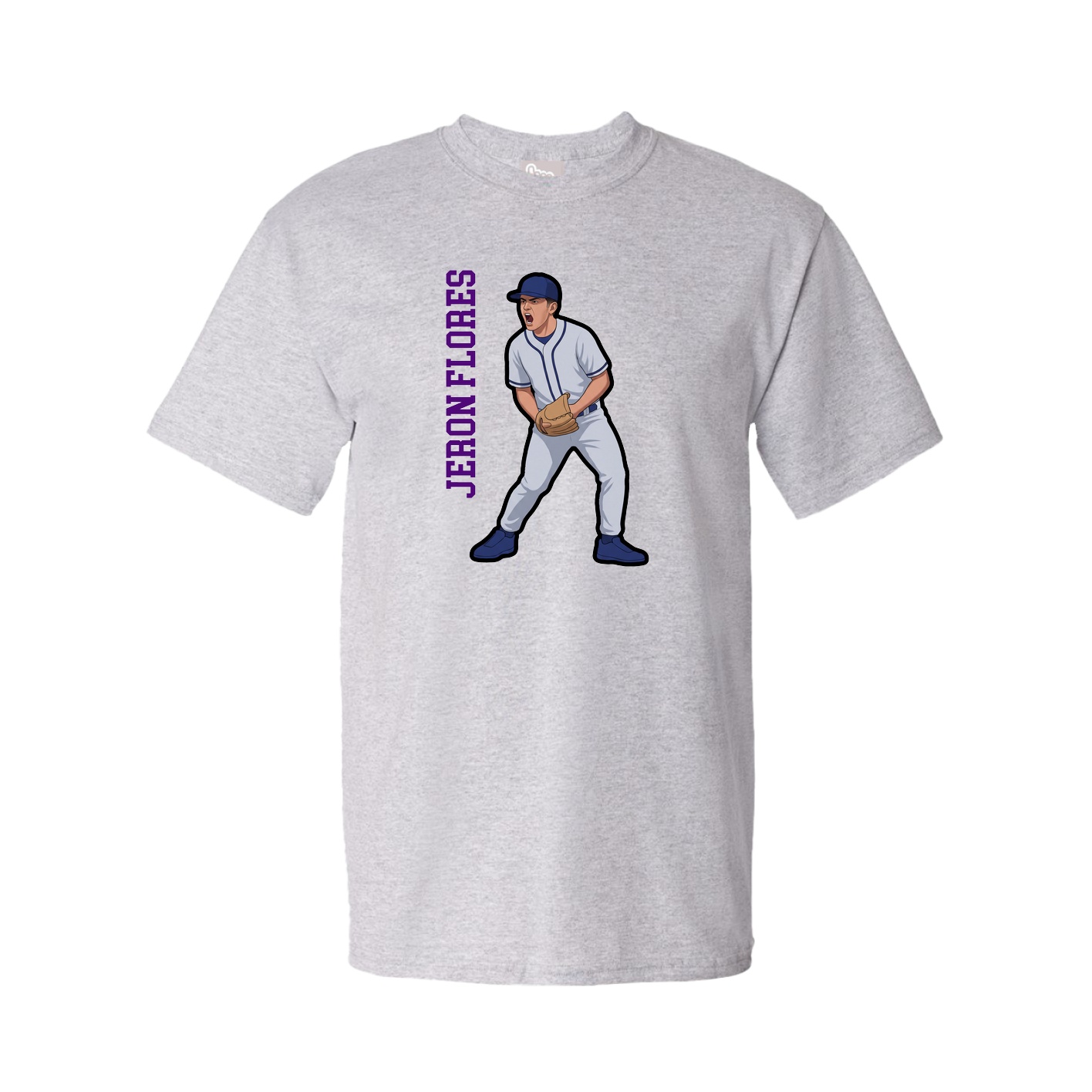 Tee — Name Vertical in Grey