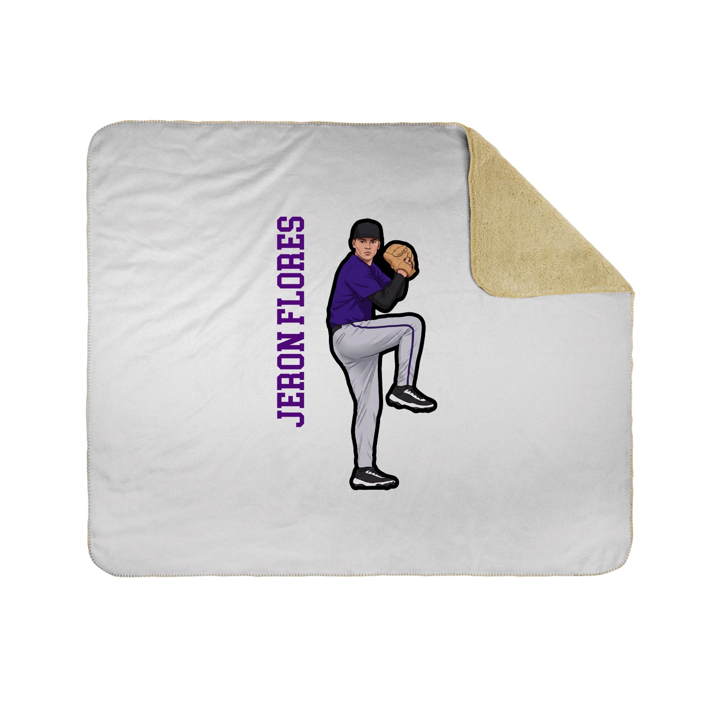 Throw Blanket — Name Vertical in White