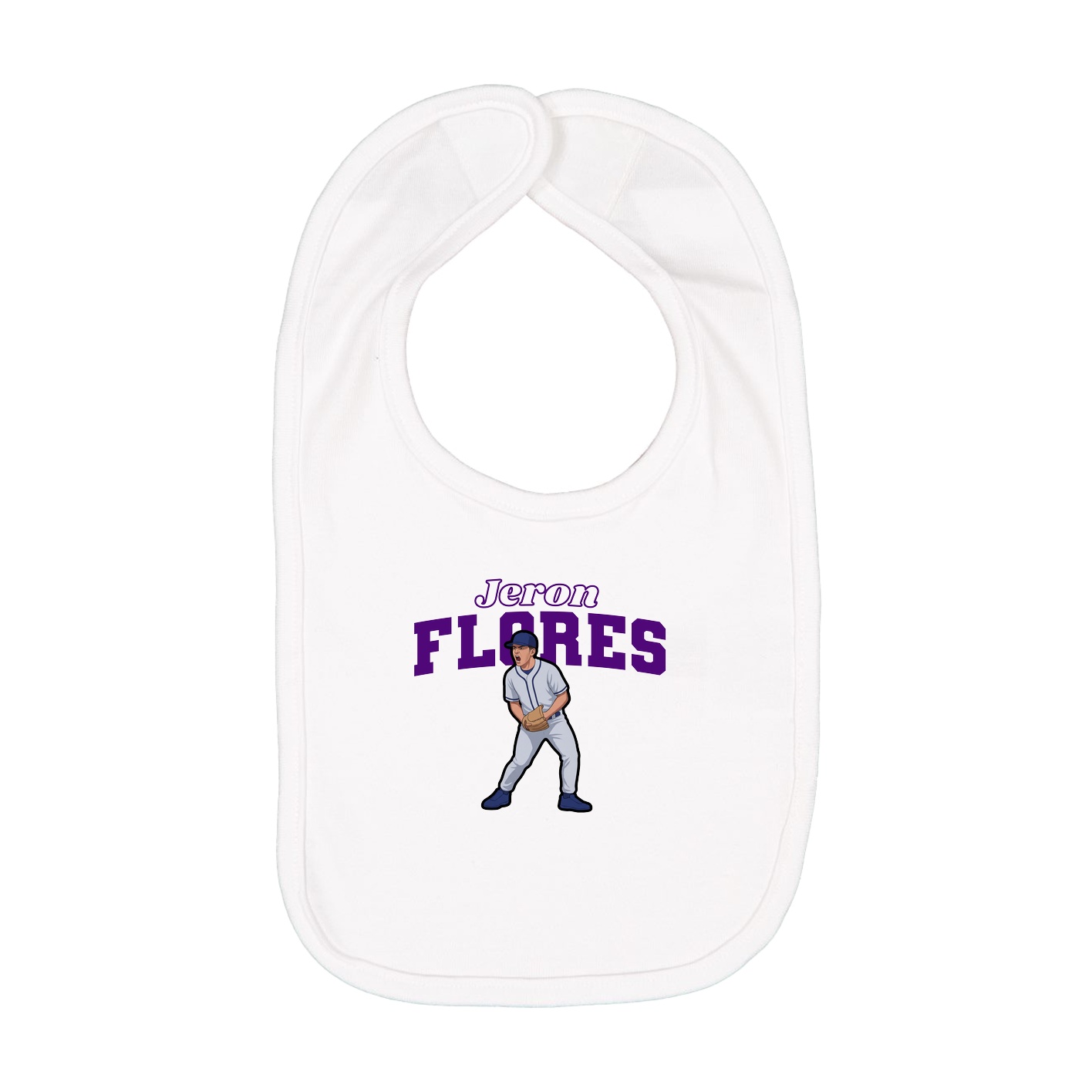 Infant Bib — Name Arch in White