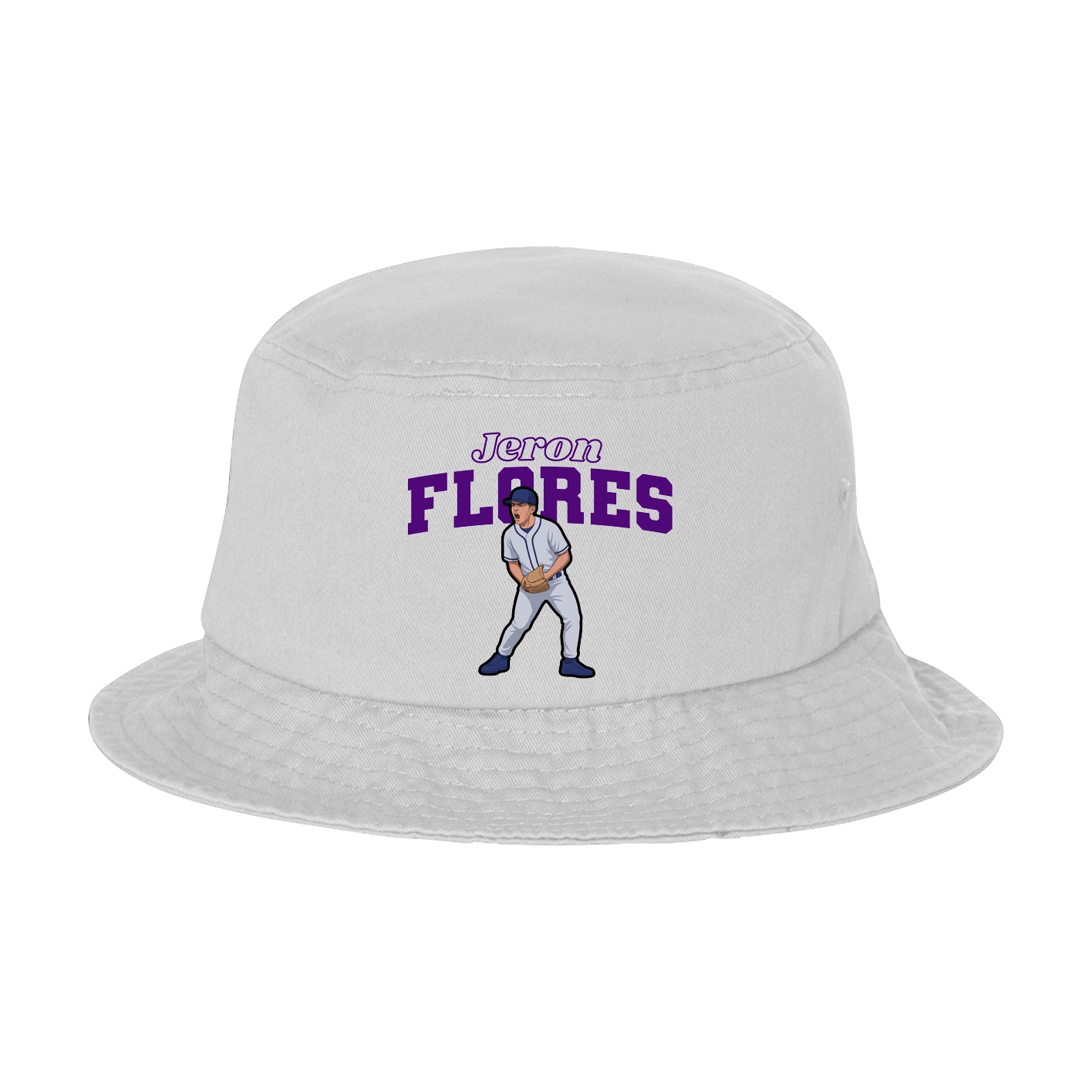 Bucket Cap — Name Arch in White