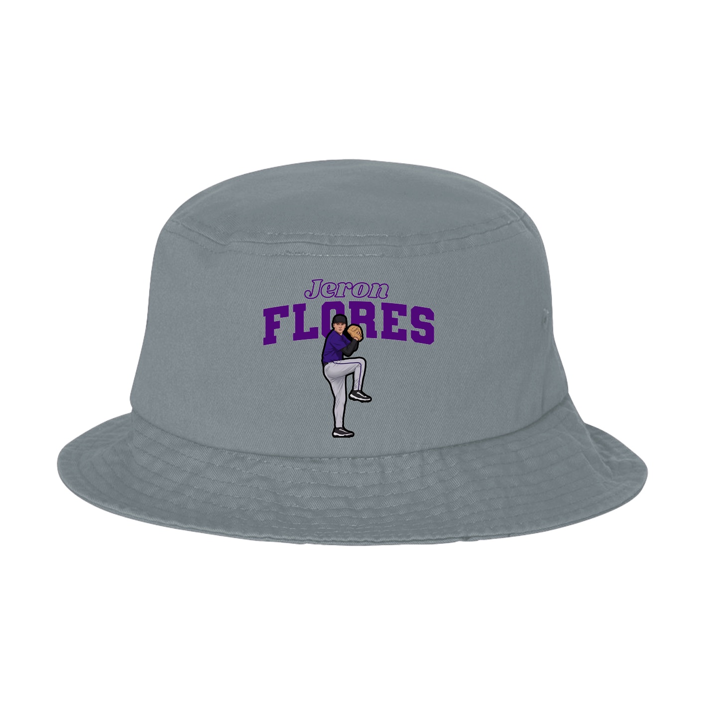 Bucket Cap — Name Arch in Grey