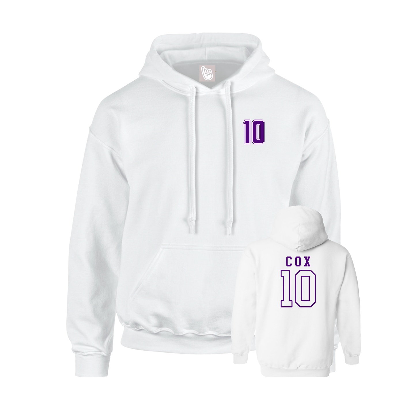 Youth Hoodie — Chest Back in White