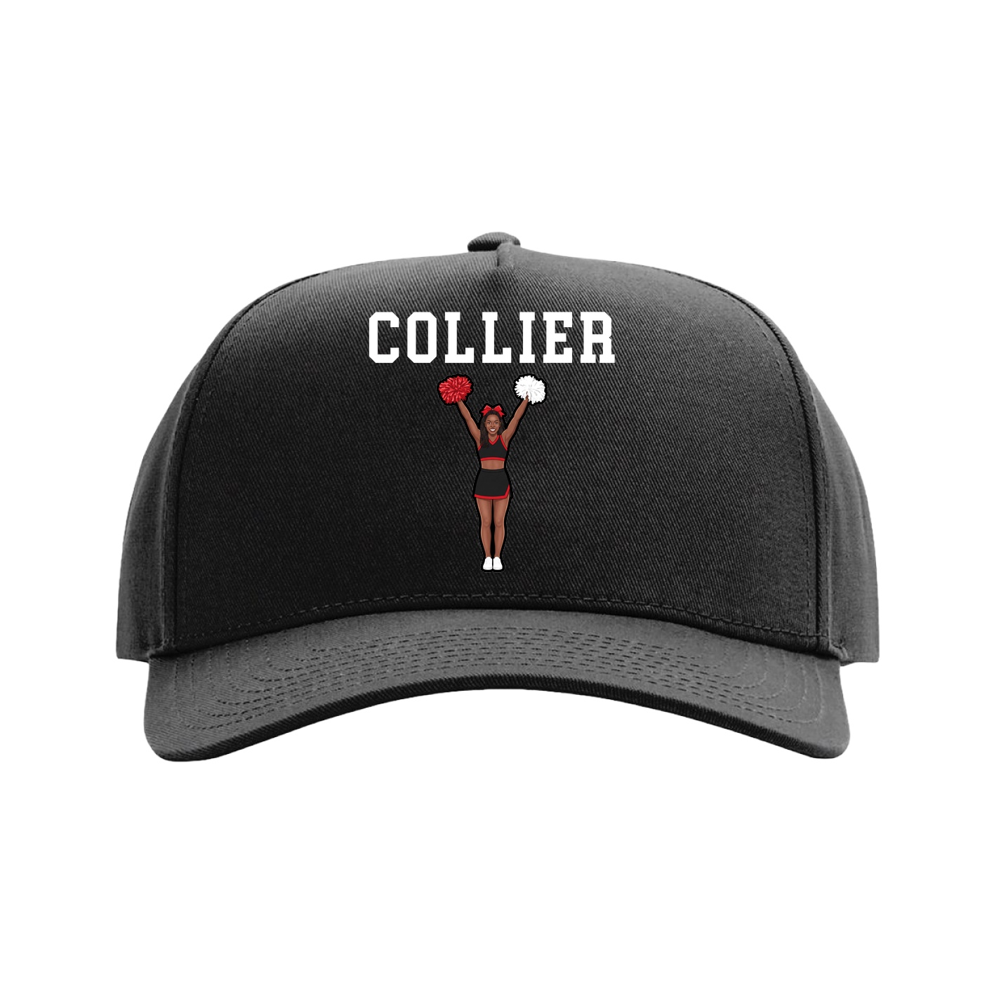 Full Fabric Five-Panel Champ Cap — Shirsey in Black