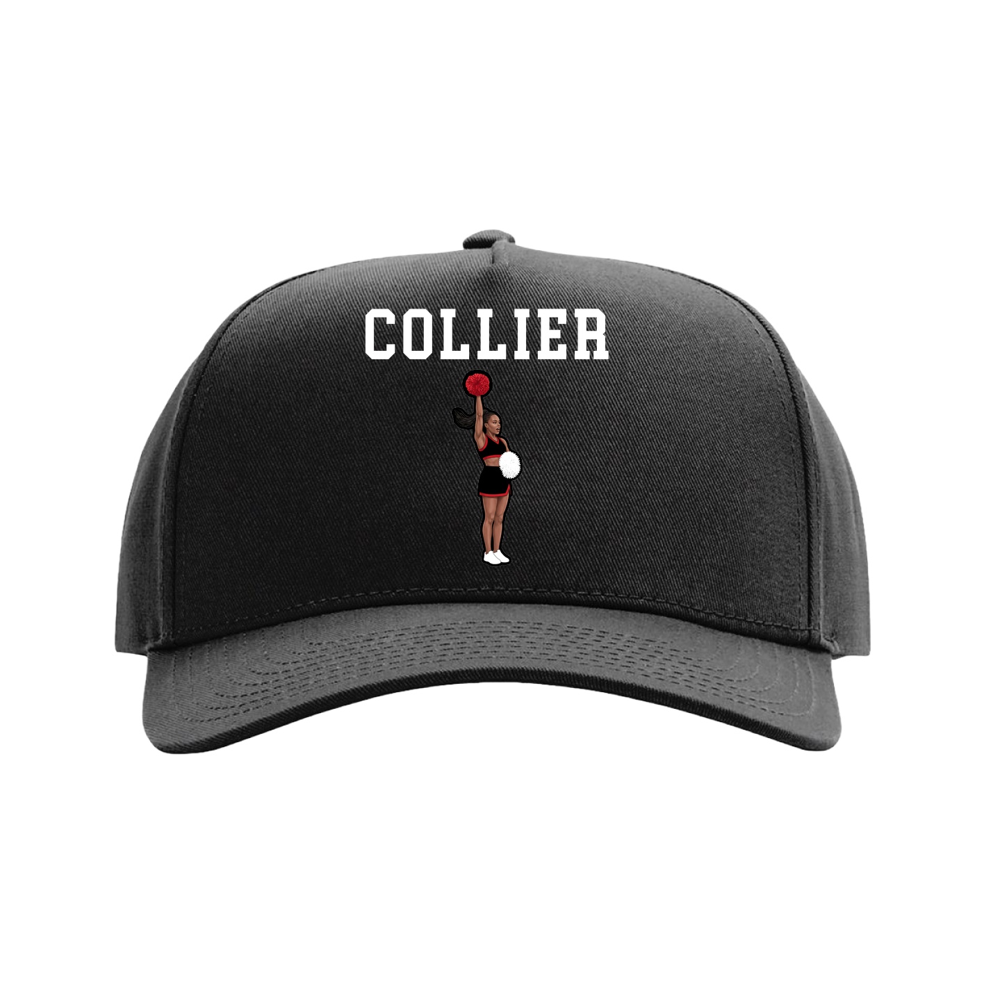 Full Fabric Five-Panel Champ Cap — Shirsey in Black