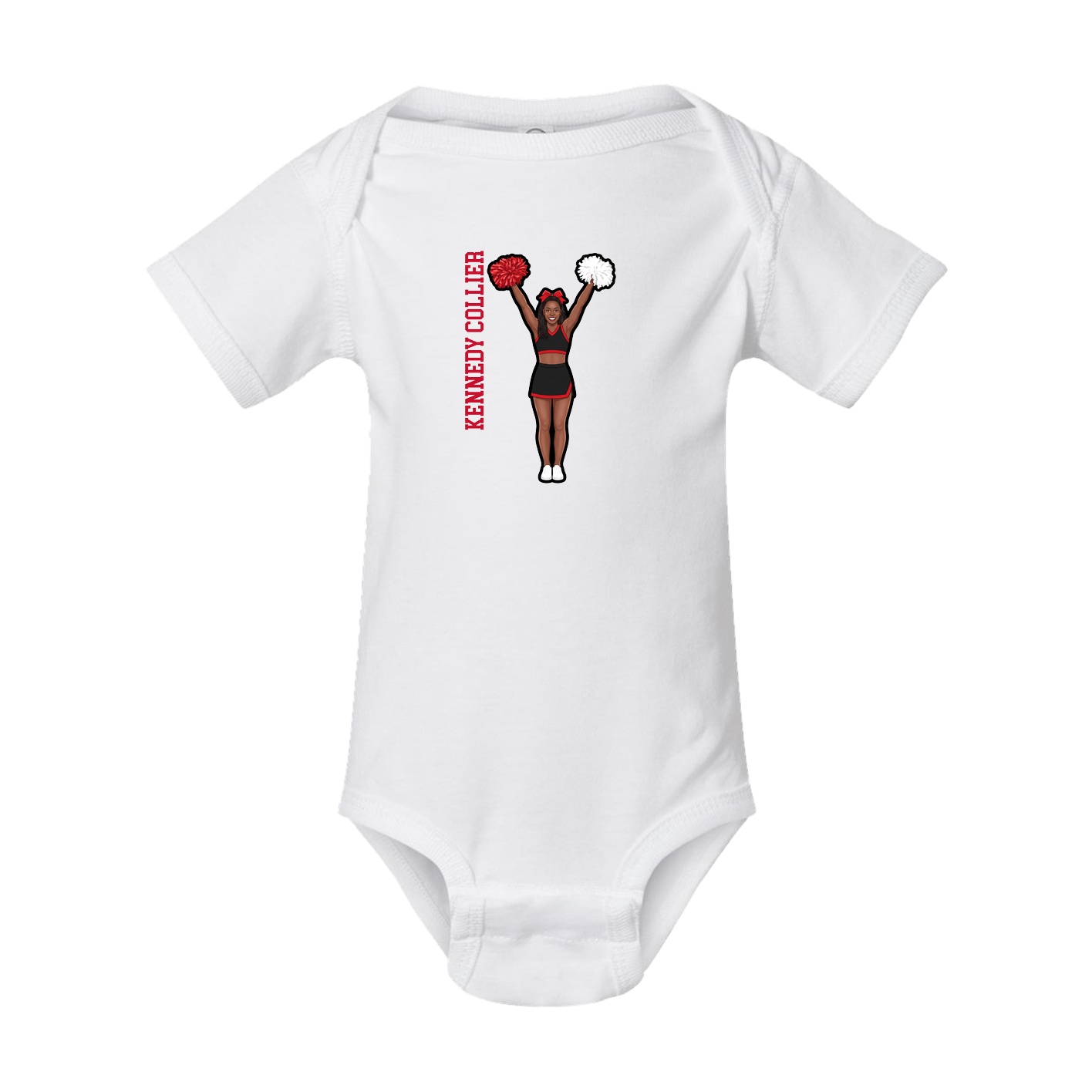 Baby Onesie — Name Vertical in White