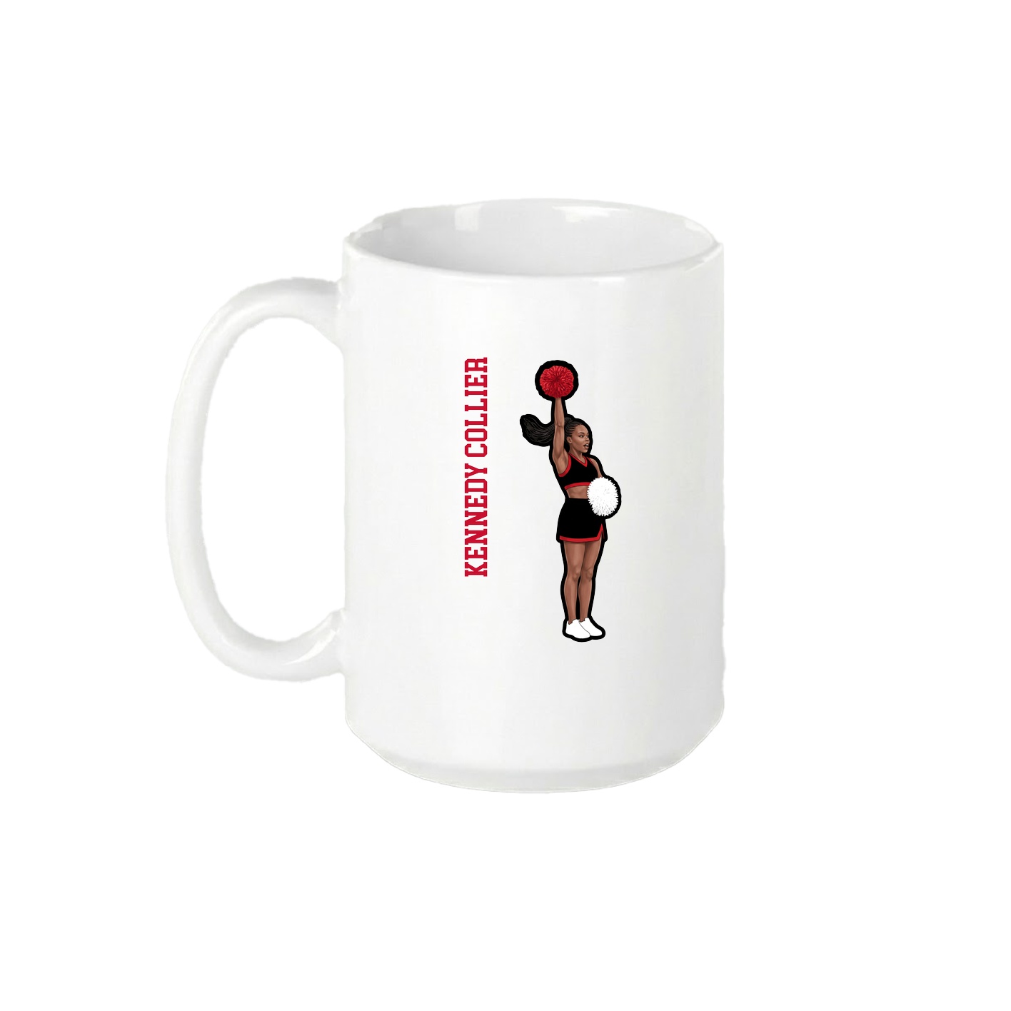 15oz Coffee Mug — Name Vertical in White