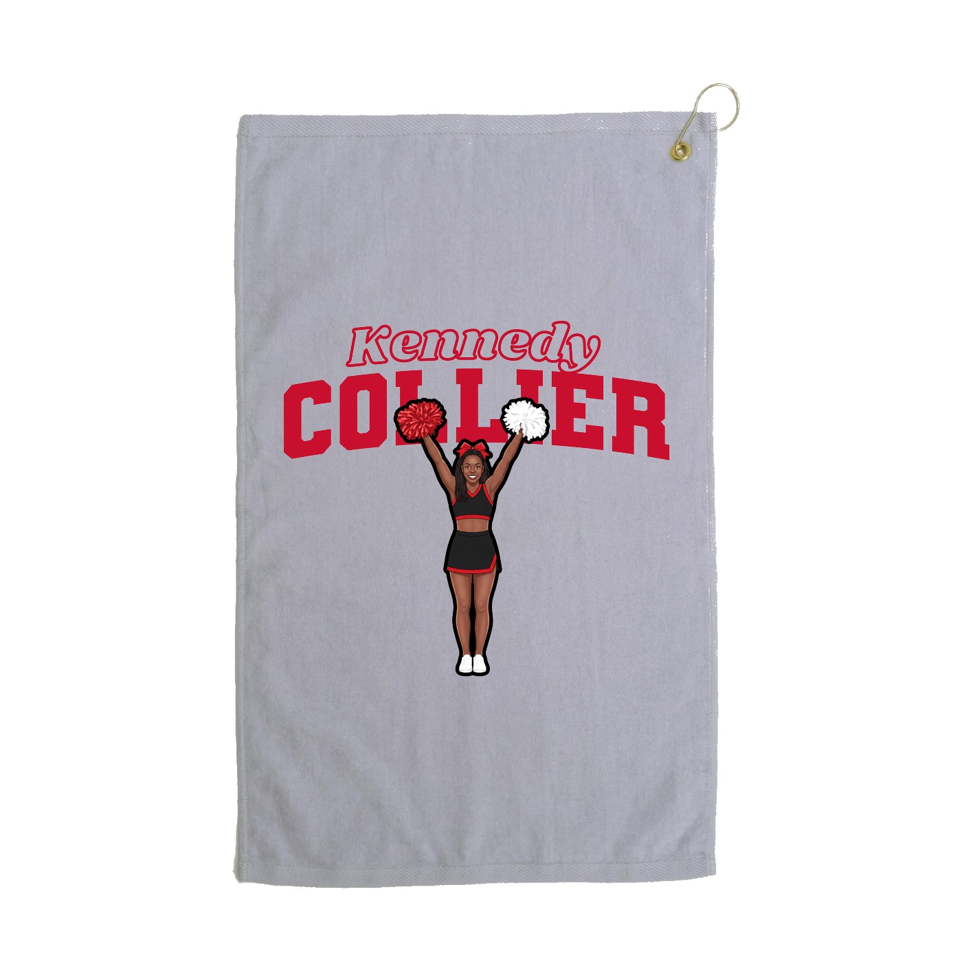 Golf Towel — Name Arch in Grey