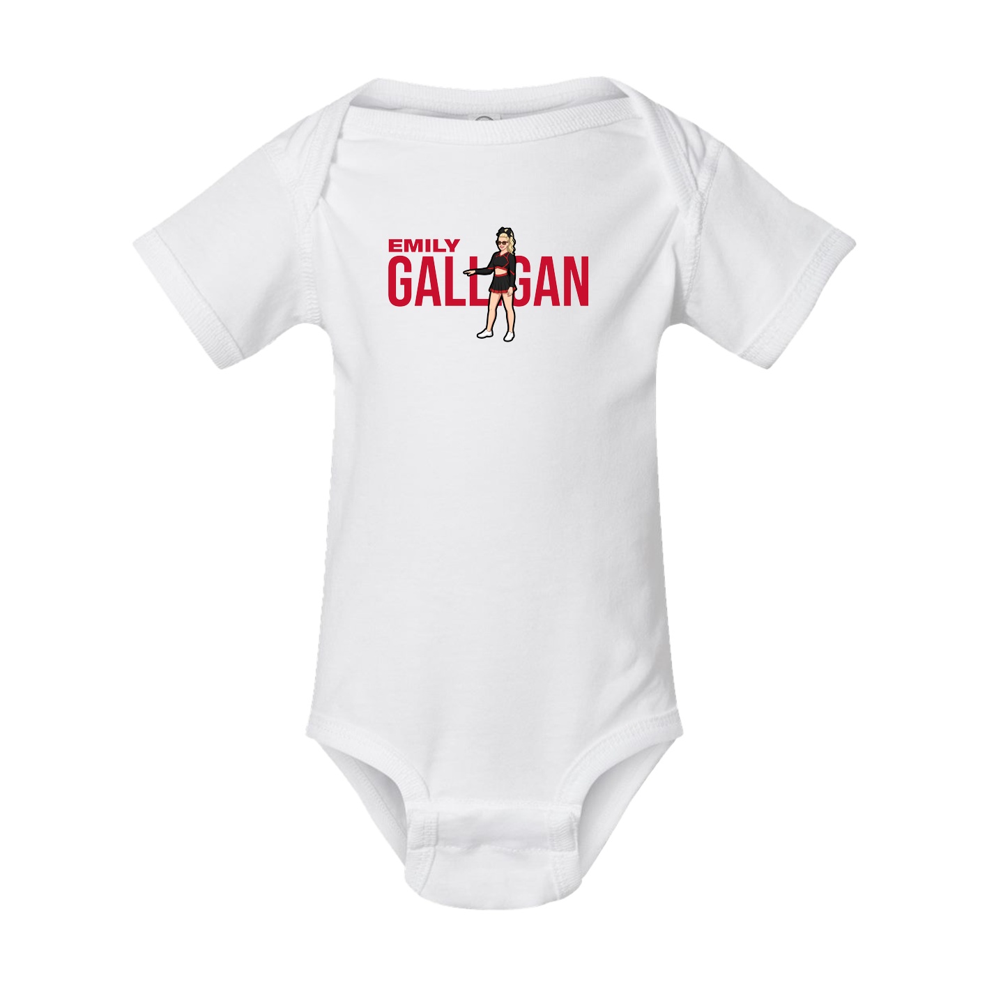 Baby Onesie — Player Name in White