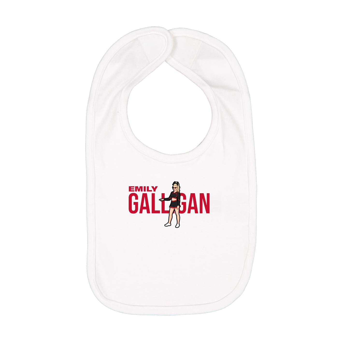Infant Bib — Player Name in White