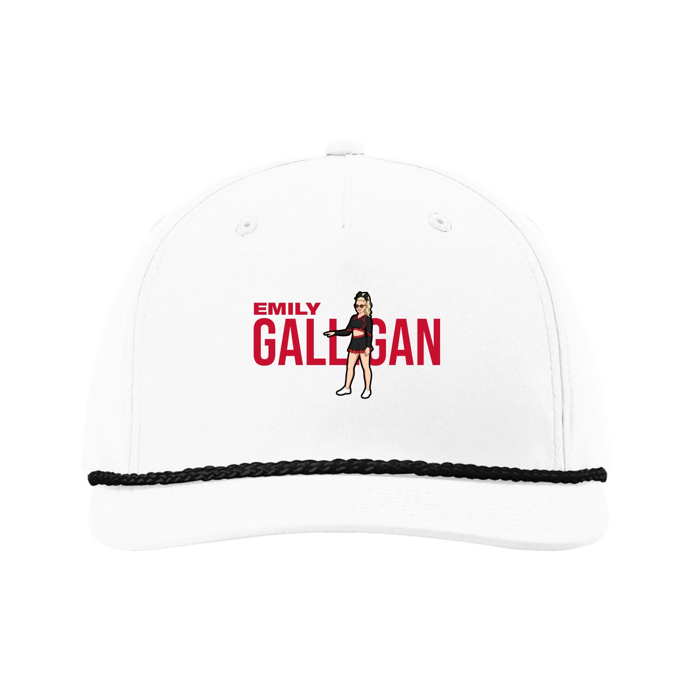 Five-Panel Classic Rope Cap — Player Name in White