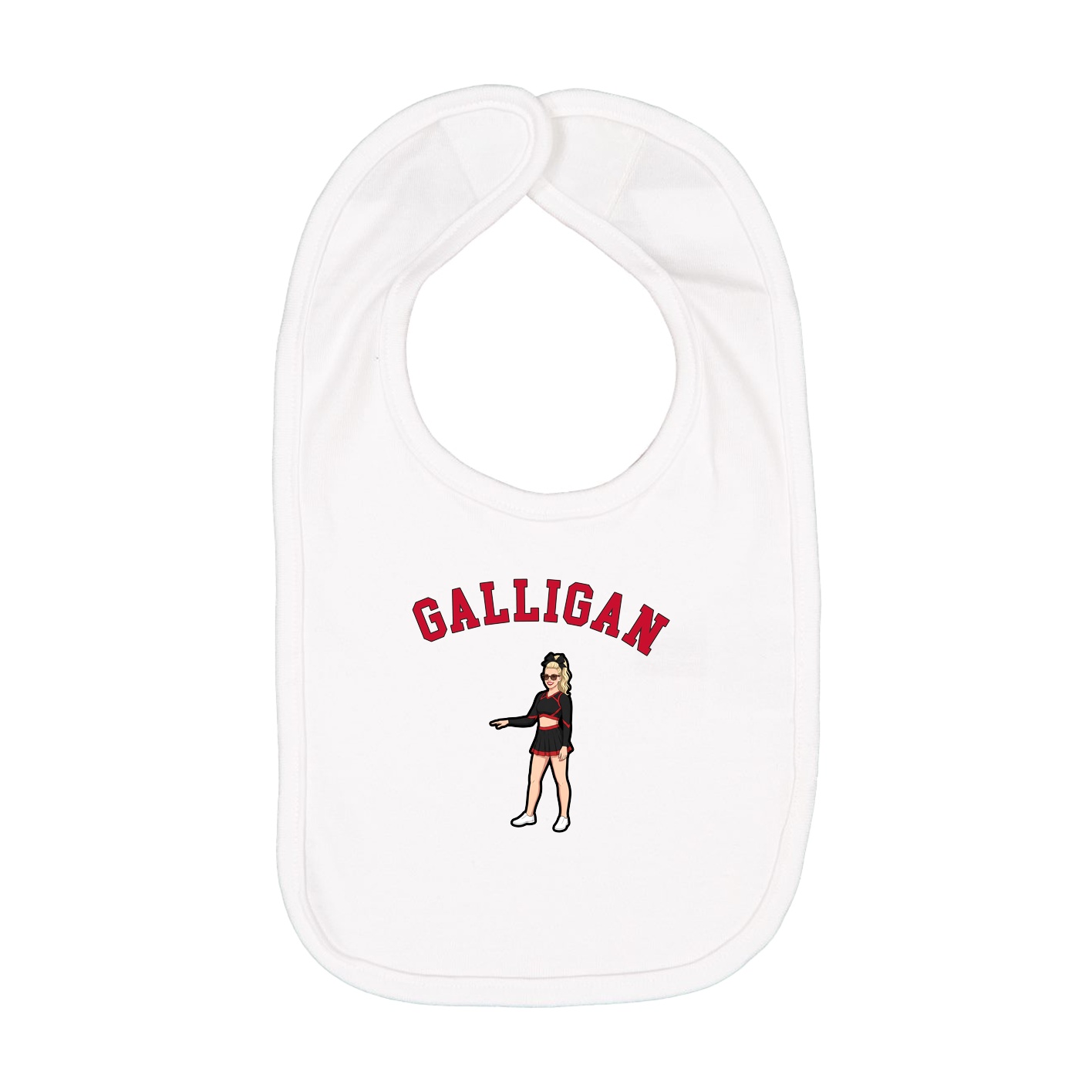 Infant Bib — Shirsey Arch in White