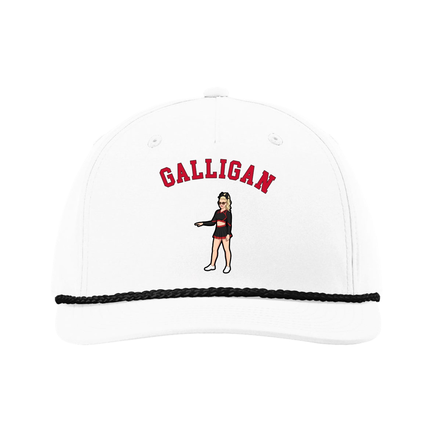 Five-Panel Classic Rope Cap — Shirsey Arch in White