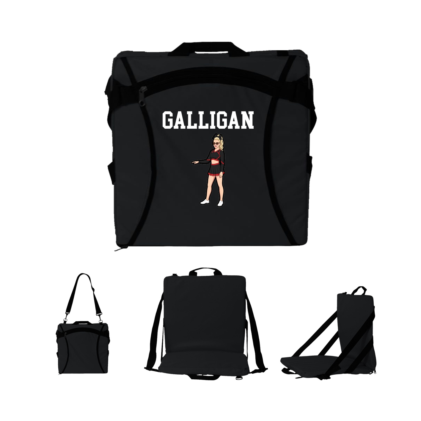 Folding Stadium Seat — Shirsey in Black