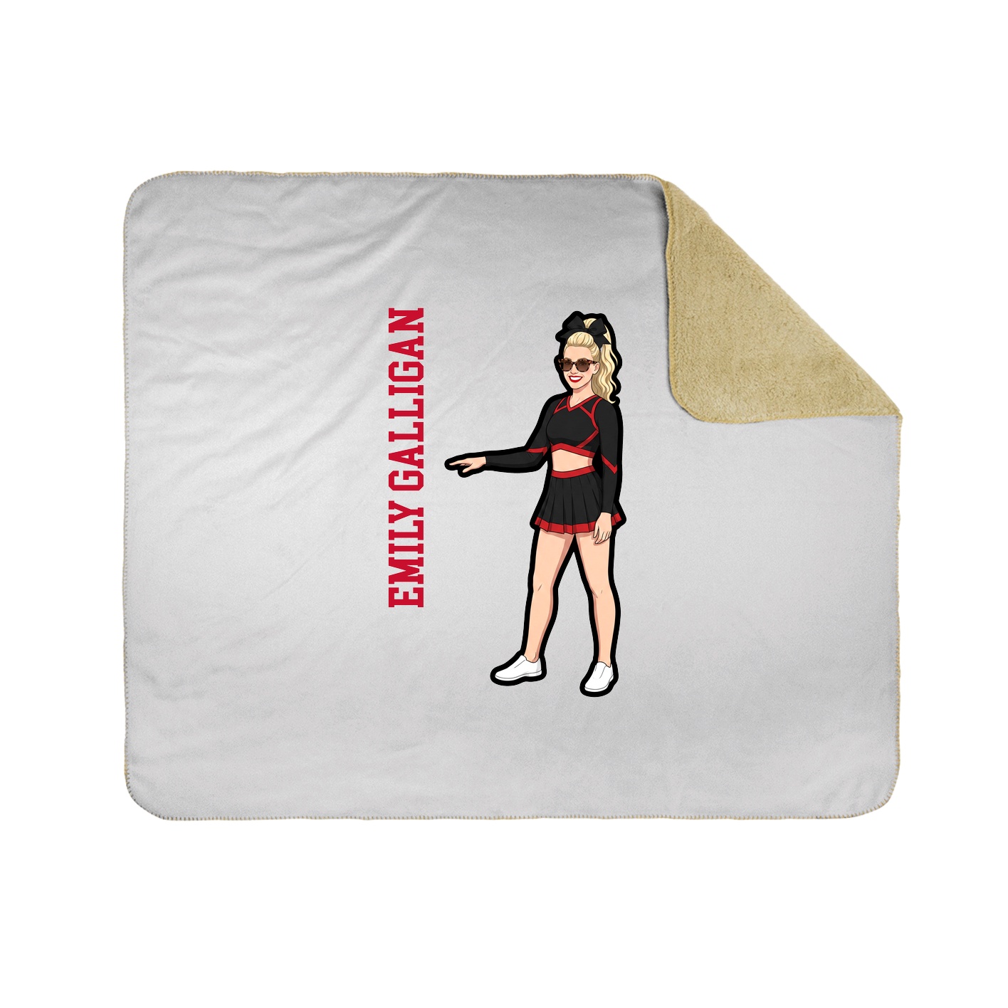 Throw Blanket — Name Vertical in White