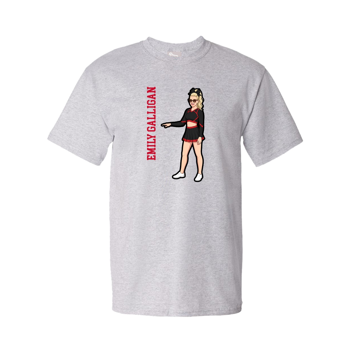Tee — Name Vertical in Grey