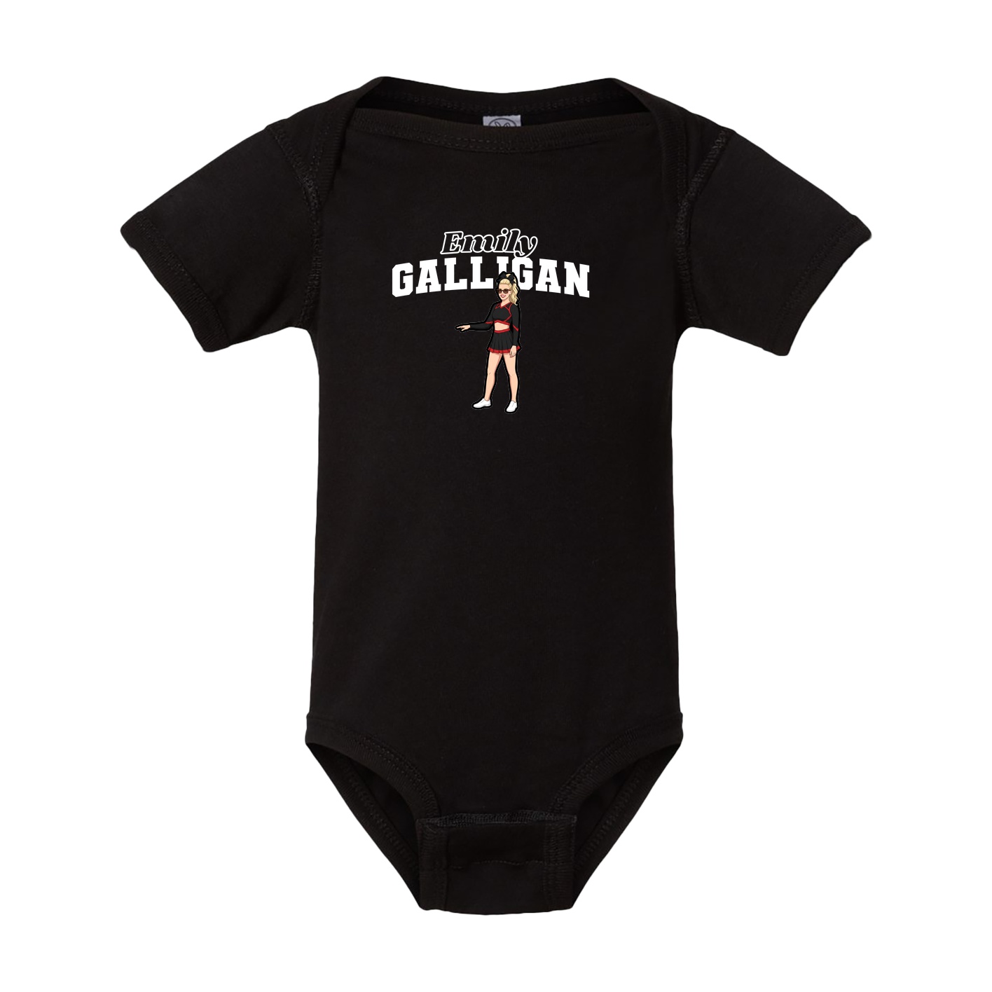 Baby Onesie — Name Arch in Black