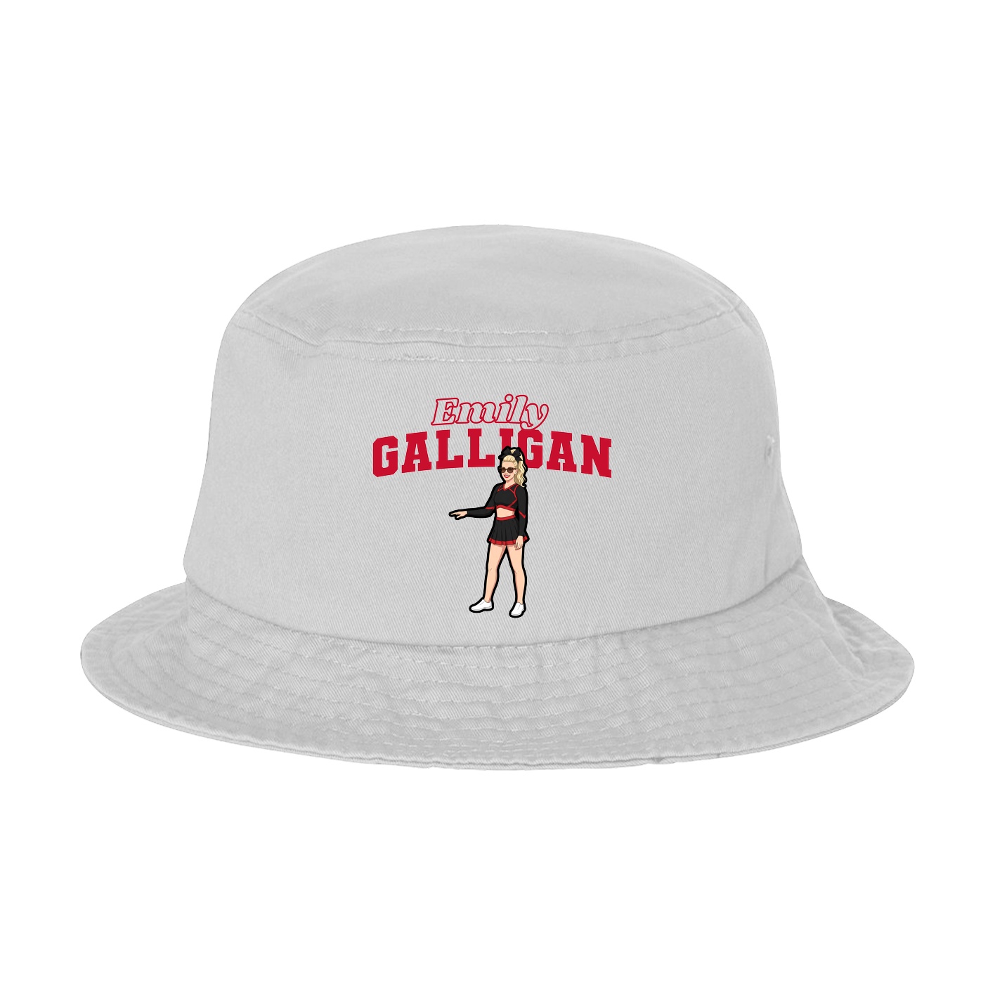 Bucket Cap — Name Arch in White