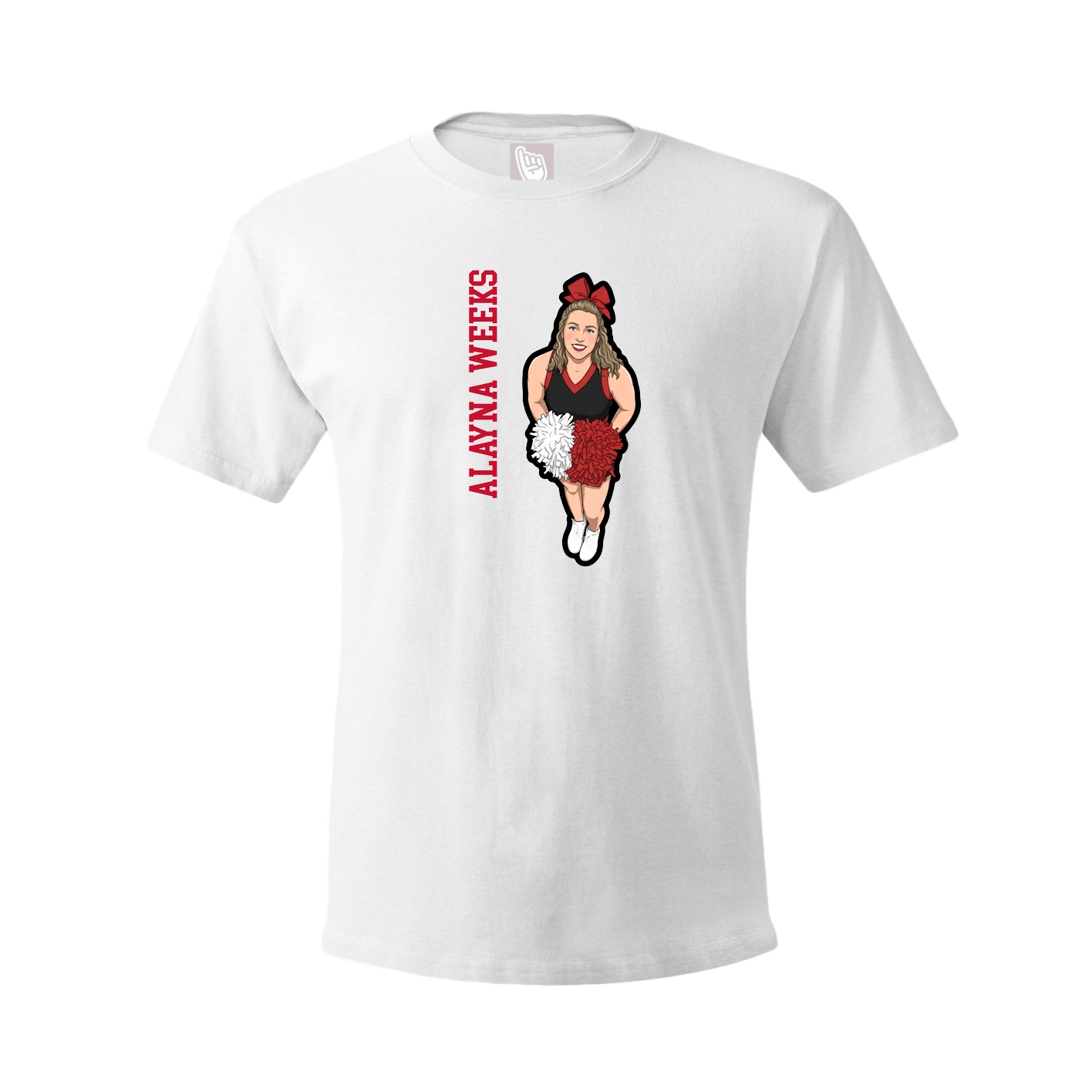 Youth Tee — Name Vertical in White