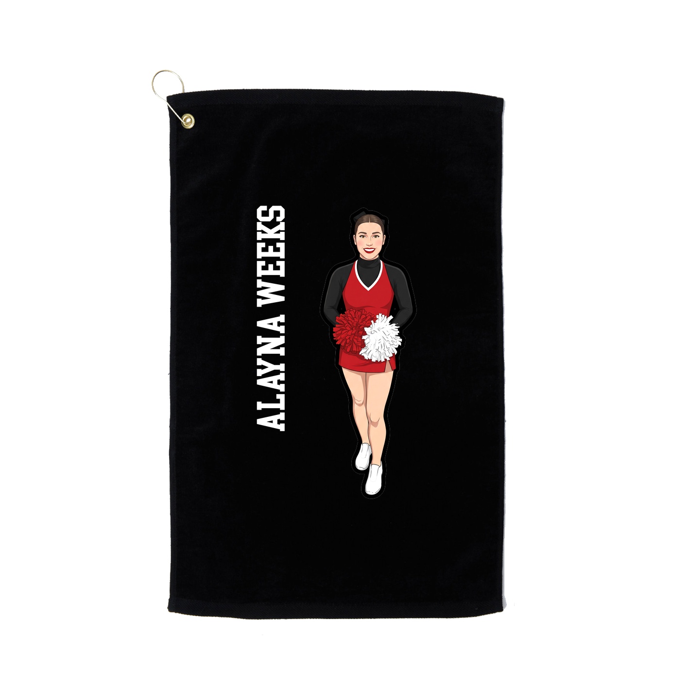 Golf Towel — Name Vertical in Black