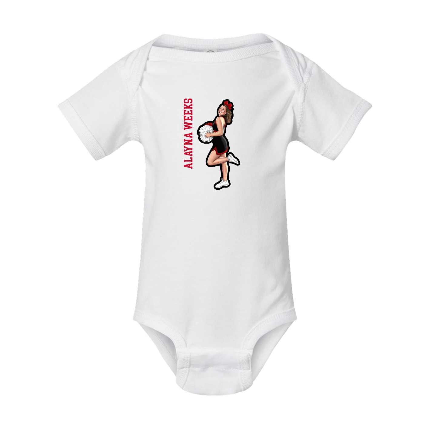 Baby Onesie — Name Vertical in White