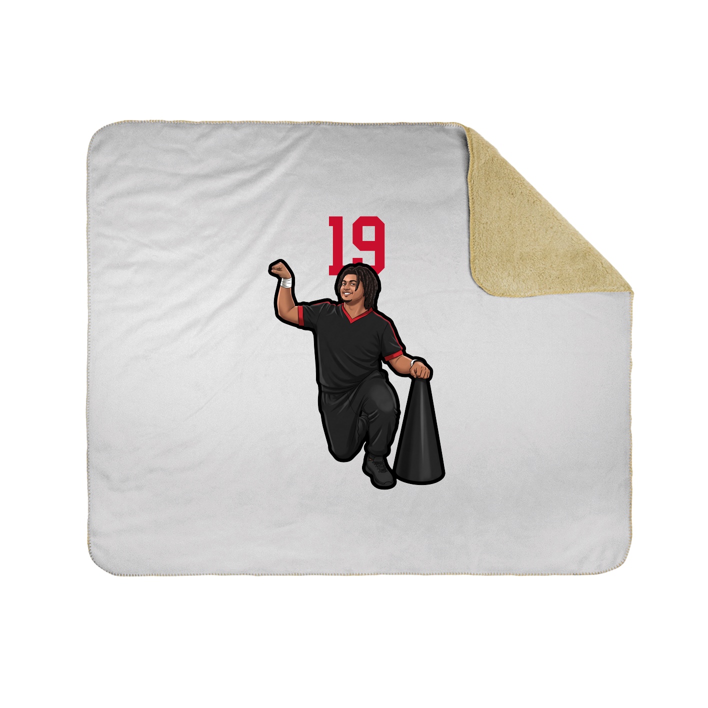 Throw Blanket — Number Top in White