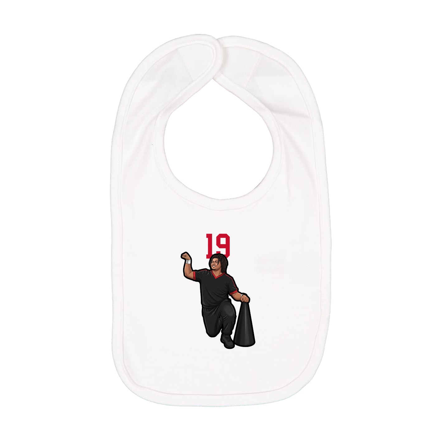 Infant Bib — Number Top in White