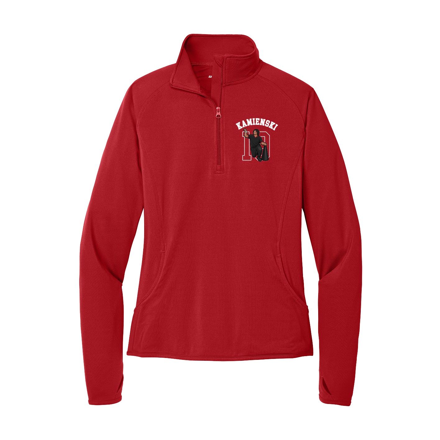 Women's Q-Zip Pullover — Shirsey Arch in Red