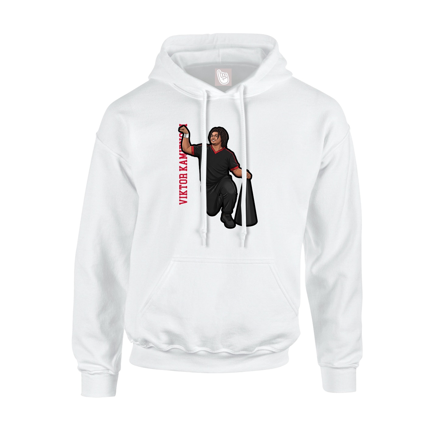 Hoodie — Name Vertical in White