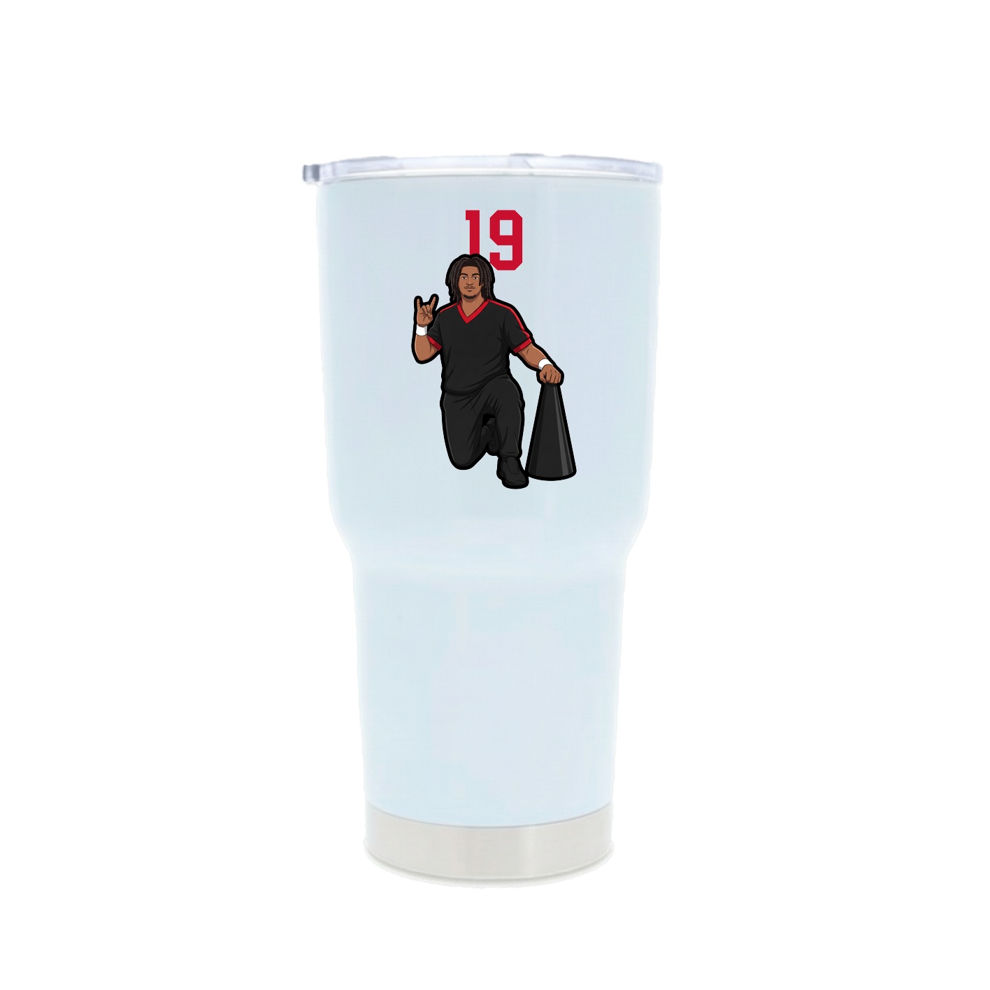 30oz Stainless Steel Tumbler — Number Top in White