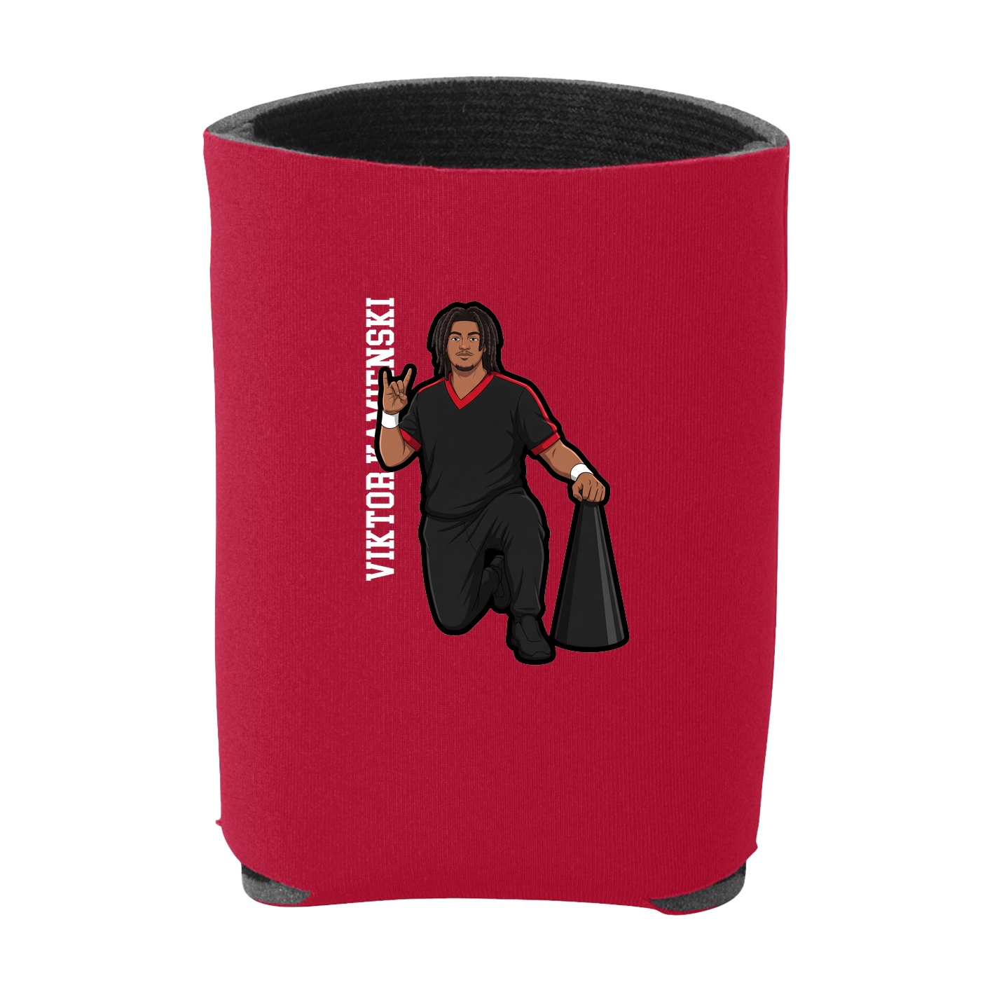Can Holder — Name Vertical in Red