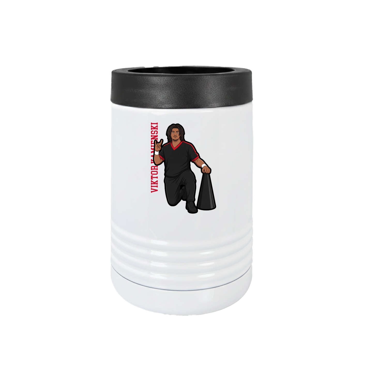Beverage Holder — Name Vertical in White