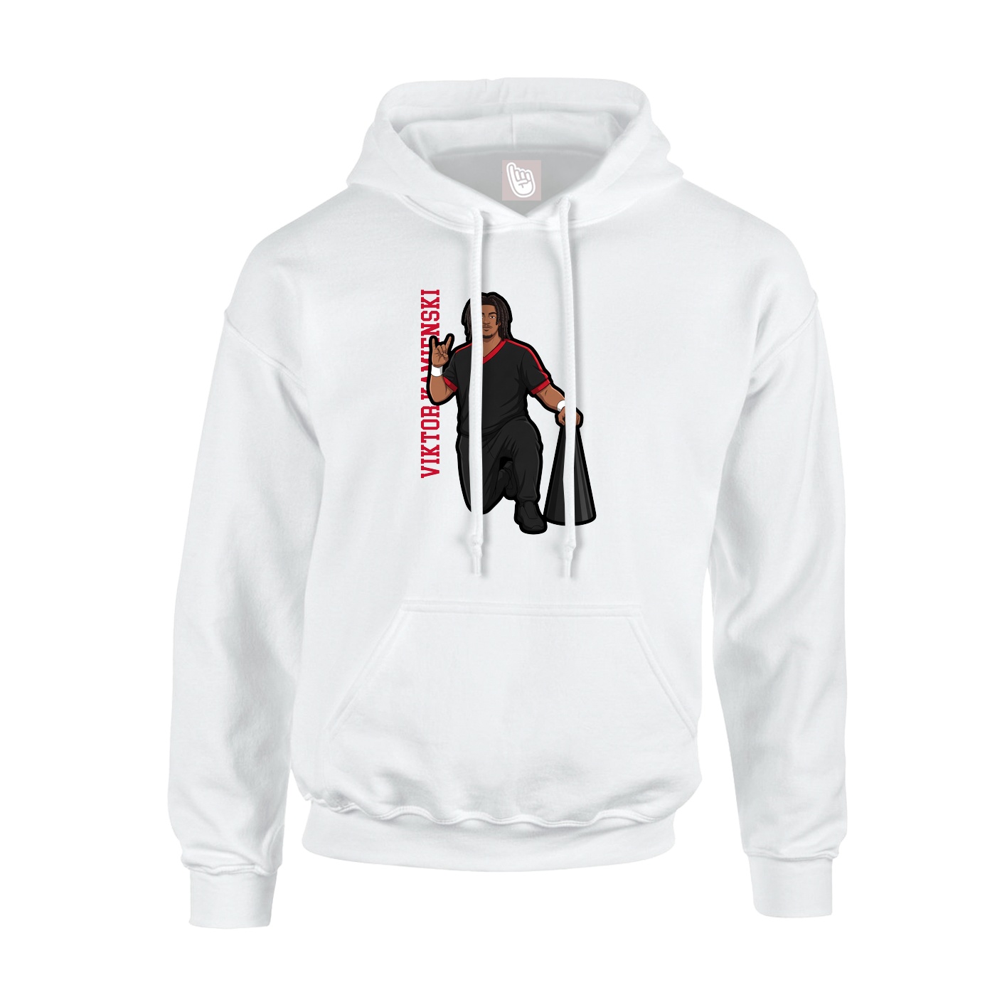 Youth Hoodie — Name Vertical in White