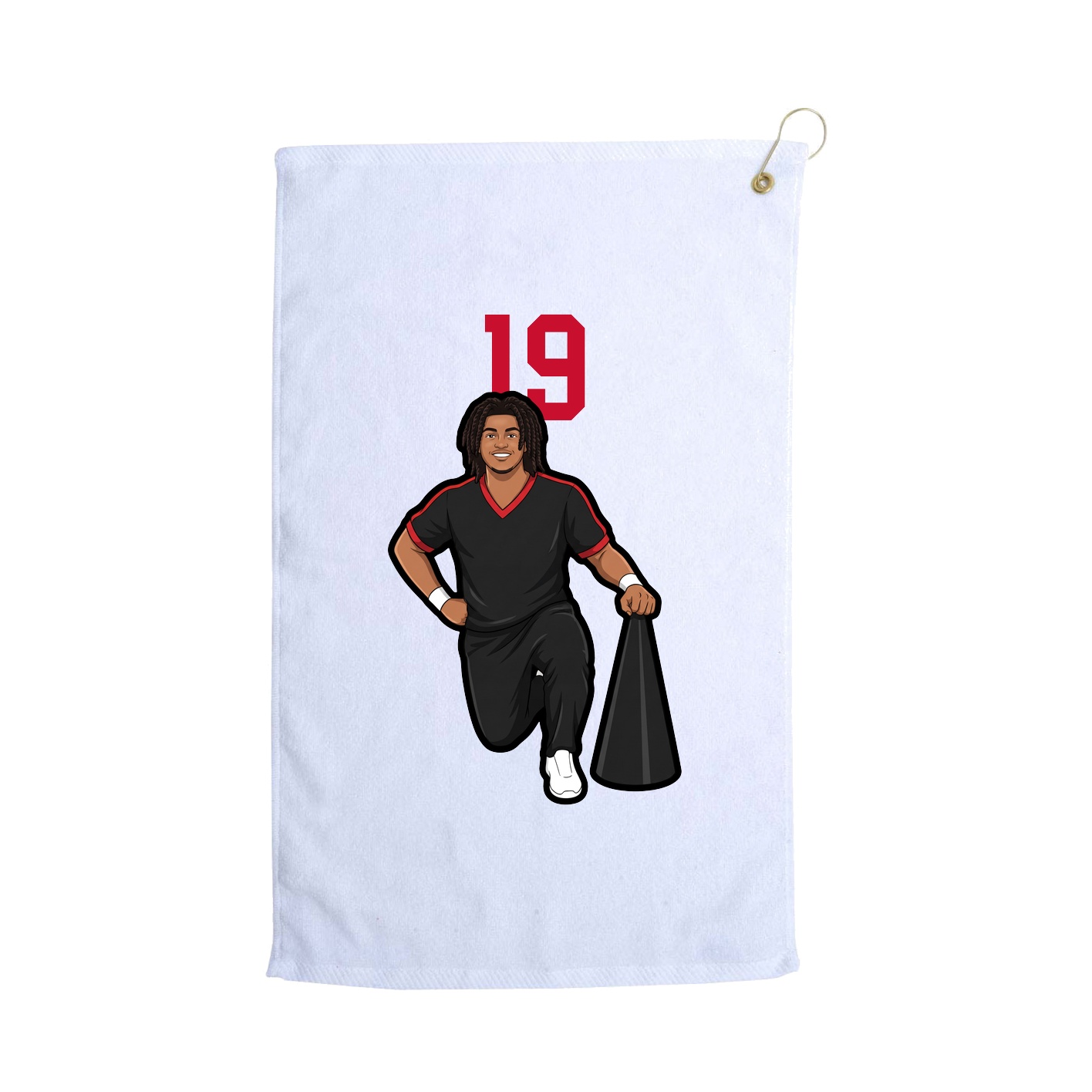 Golf Towel — Number Top in White