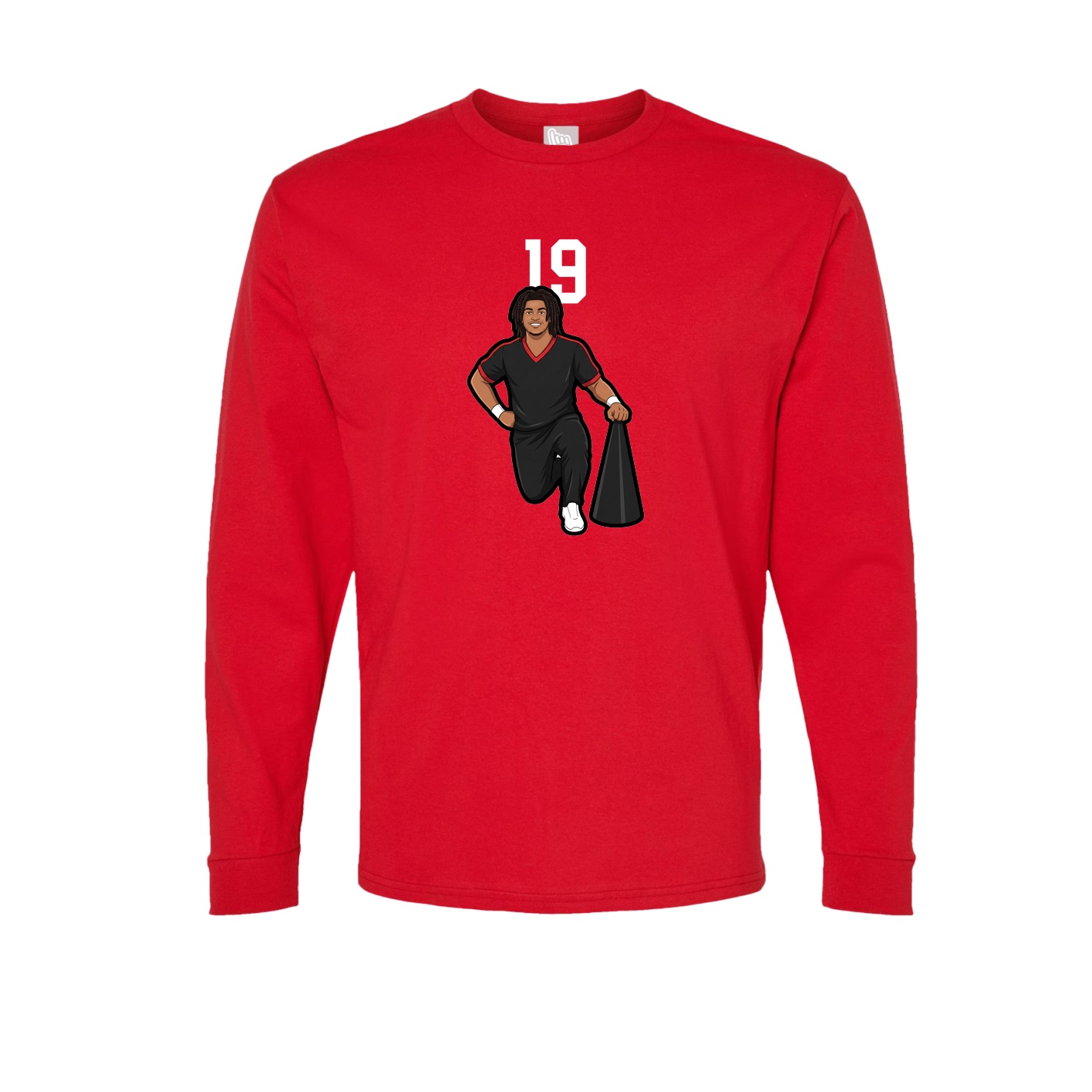 Long Sleeve Tee — Number Top in Red