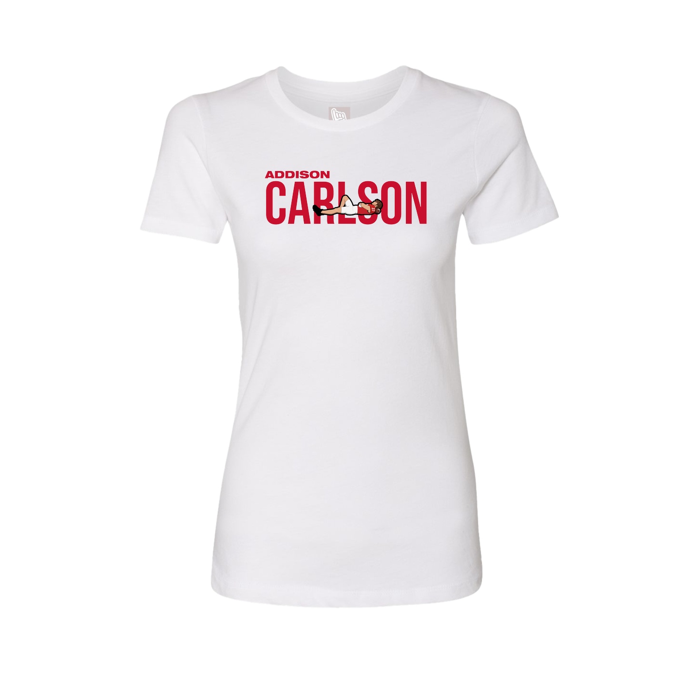 Fitted Women's Tee — Player Name in White