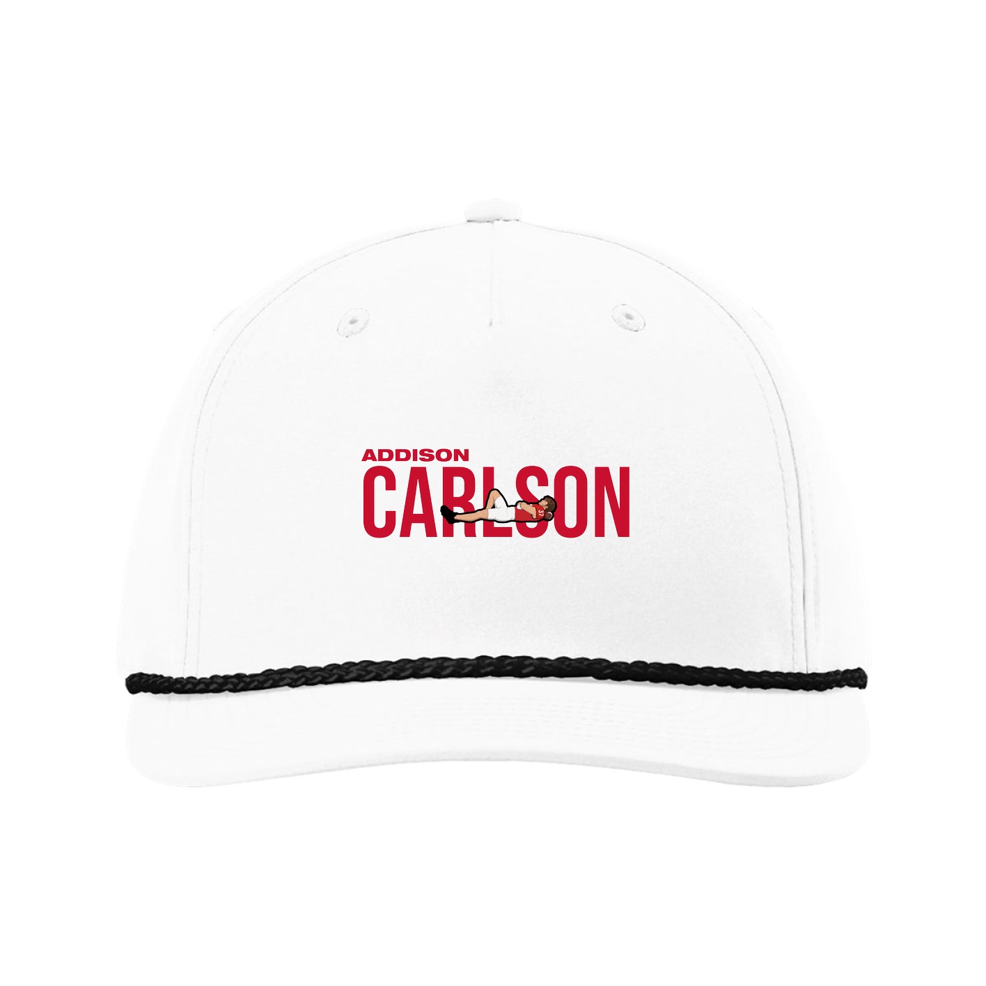 Five-Panel Classic Rope Cap — Player Name in White