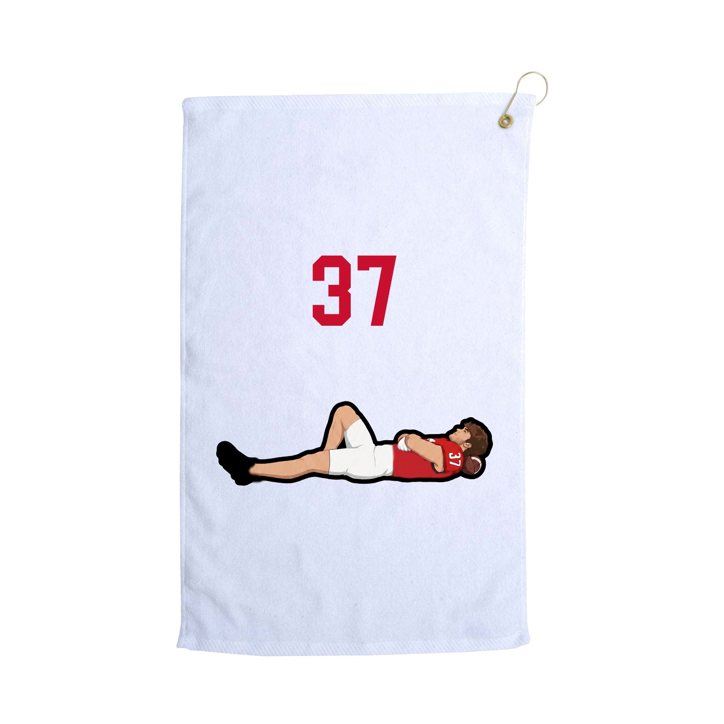 Golf Towel — Number Top in White